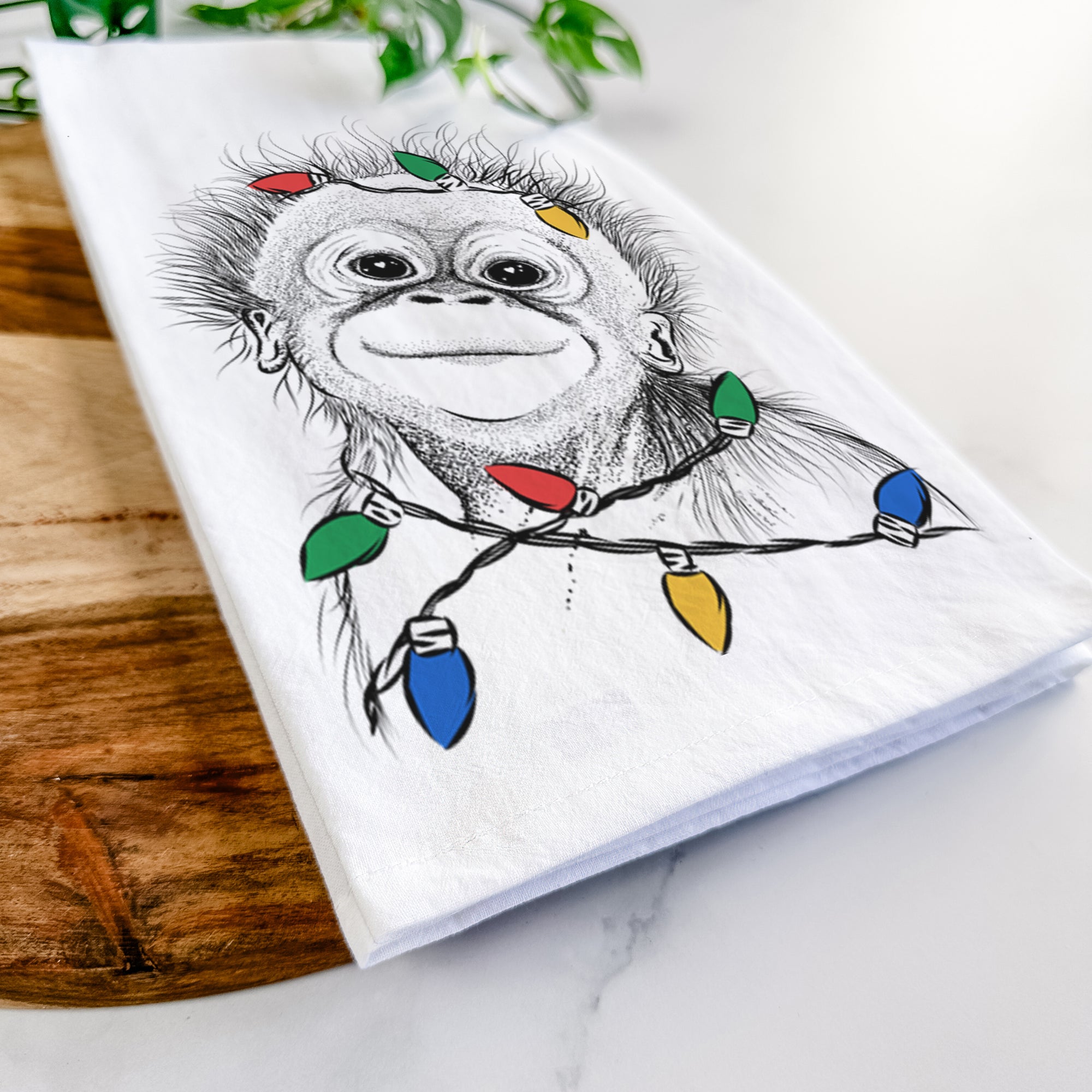 Louie the Baby Orangutan Tea Towel