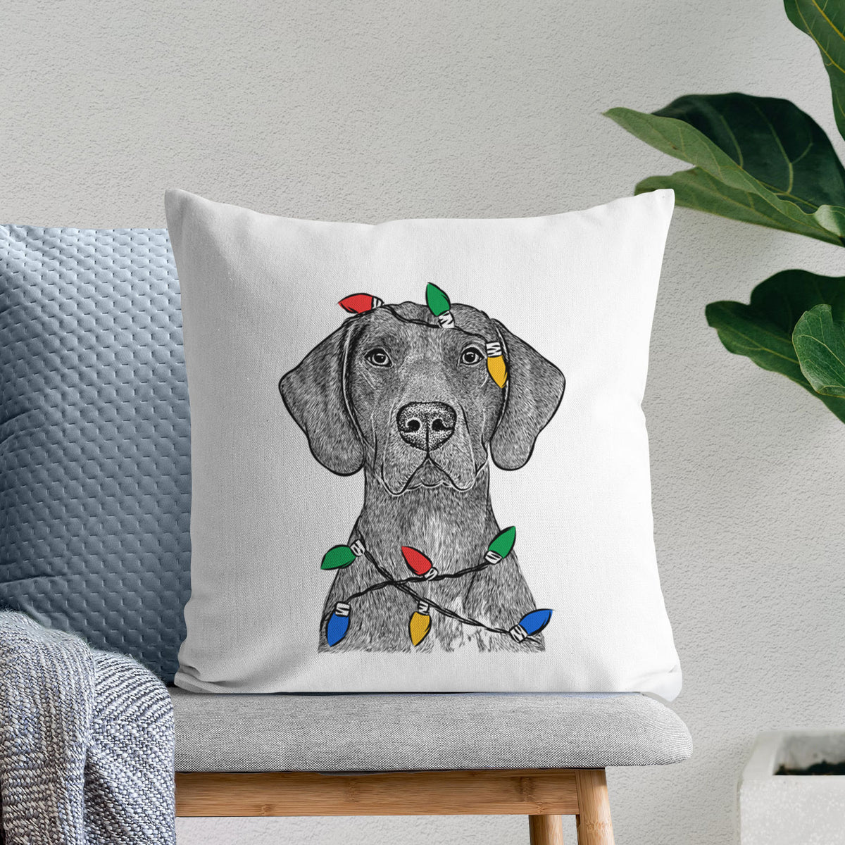 Lucifer the German Shorthaired Pointer - Throw Pillow Cover