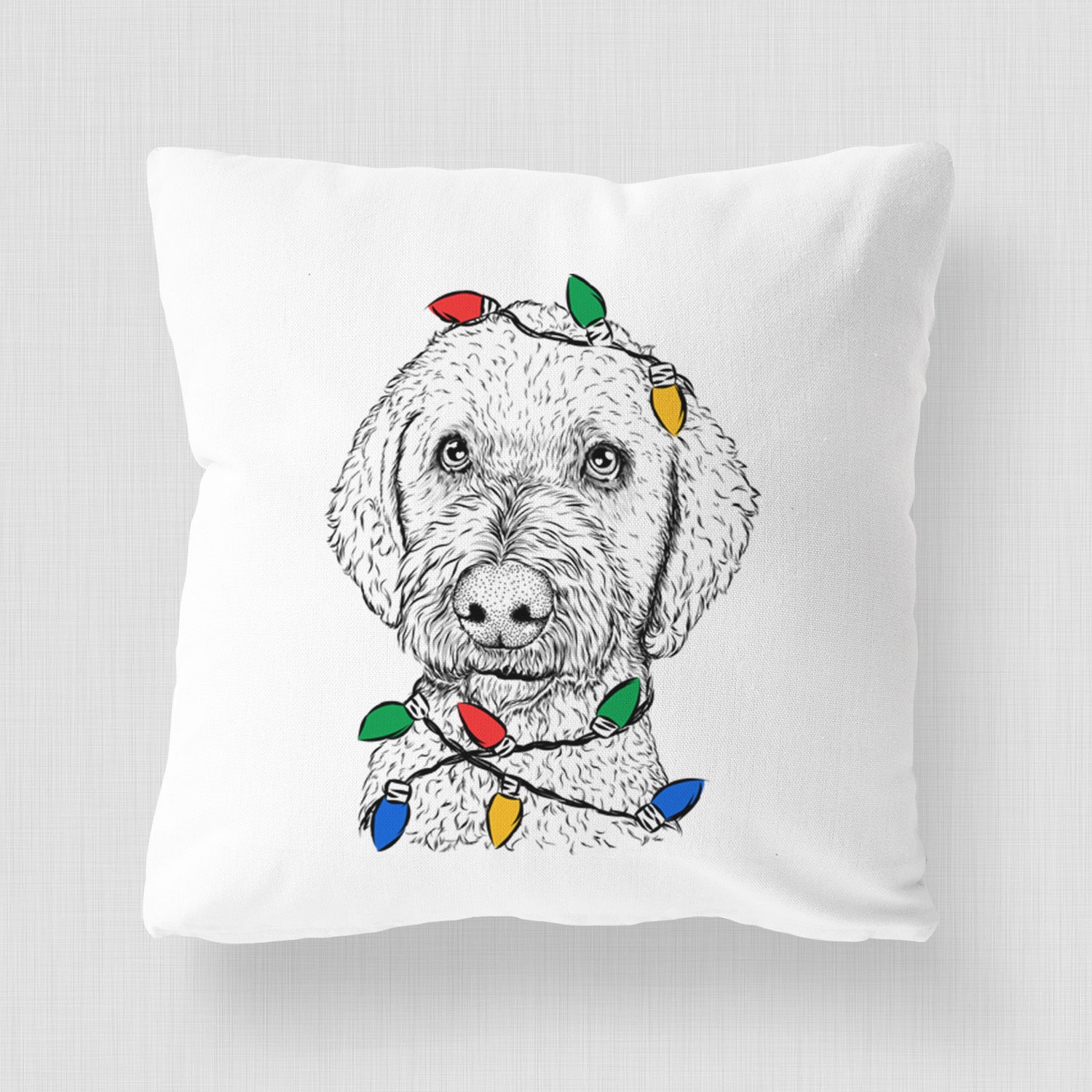 Lucy Boo the Goldendoodle - Throw Pillow Cover