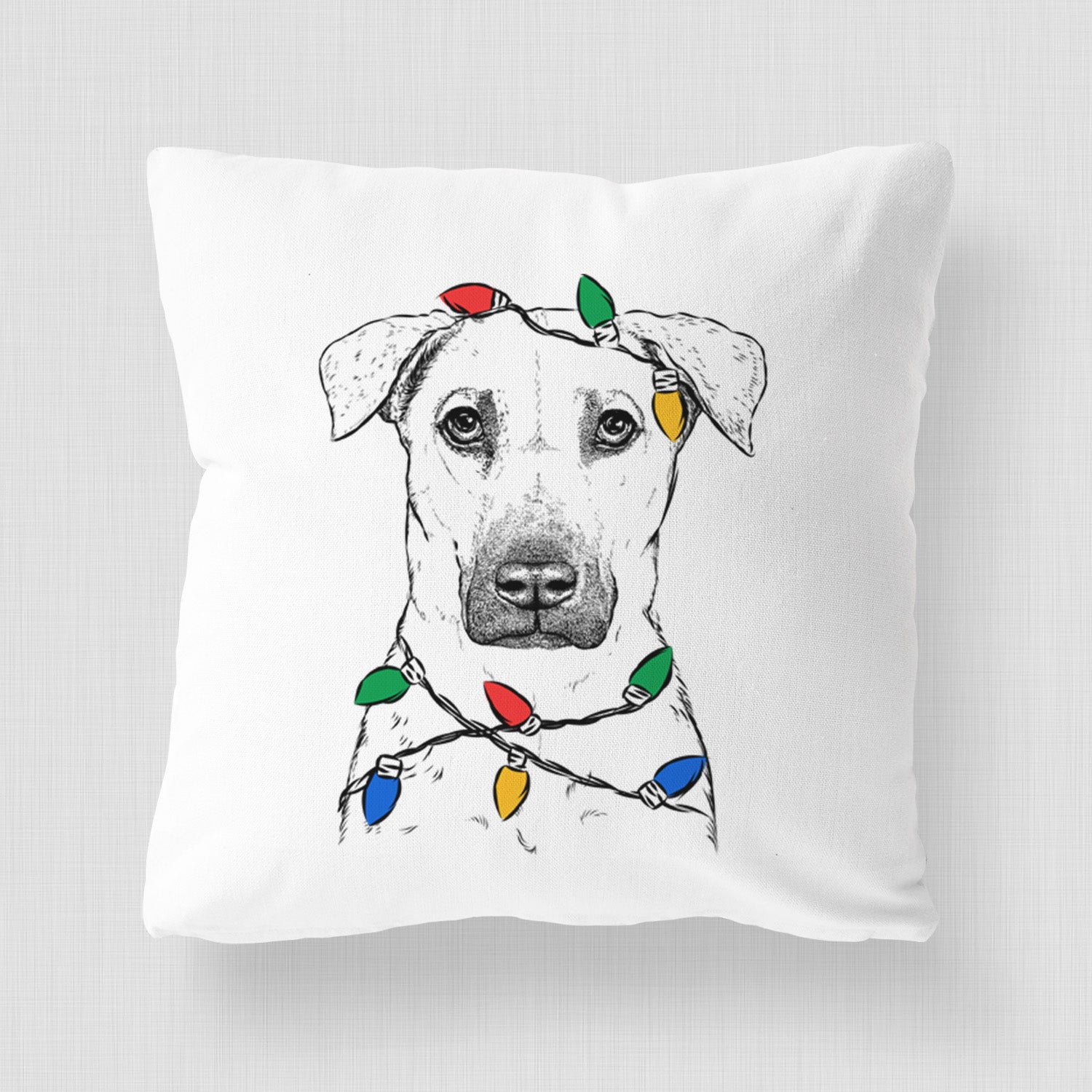 Luna the Black Mouth Cur - Throw Pillow Cover