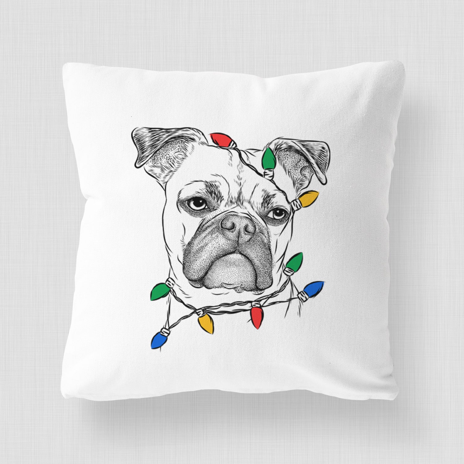 Mack the Bugg (Boston Terrier/Pug) - Throw Pillow Cover