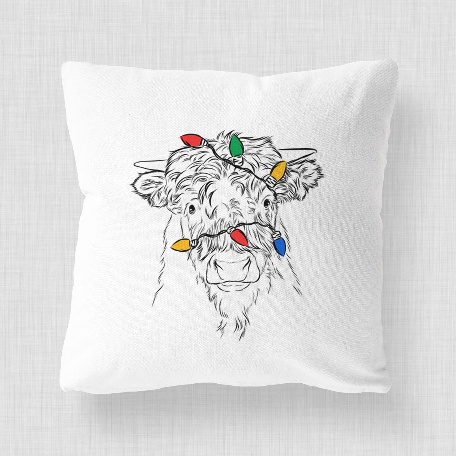 Mack the Scottish Highland Cow - Throw Pillow Cover