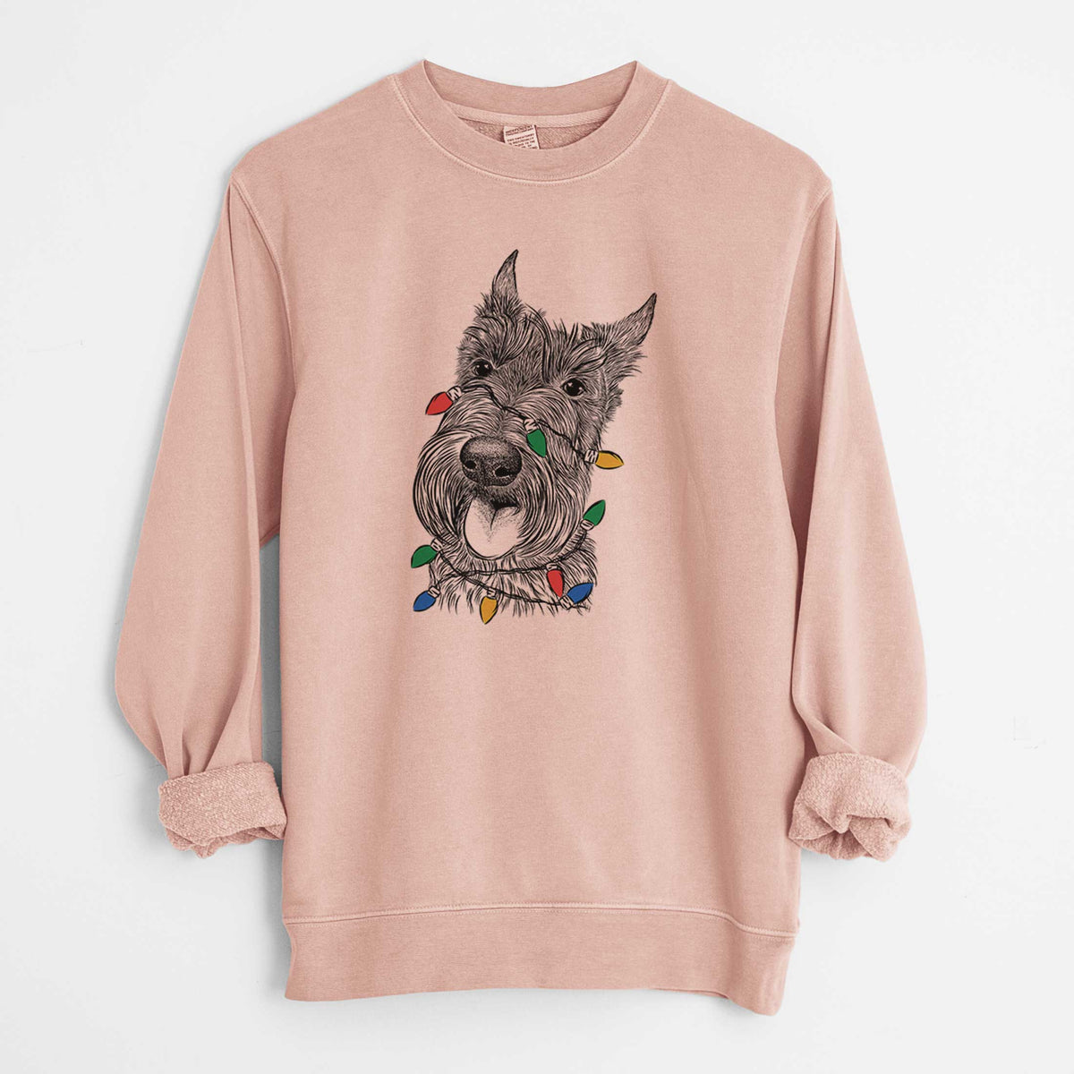 Christmas Lights Magnus the Scottish Terrier - Unisex Pigment Dyed Crew Sweatshirt
