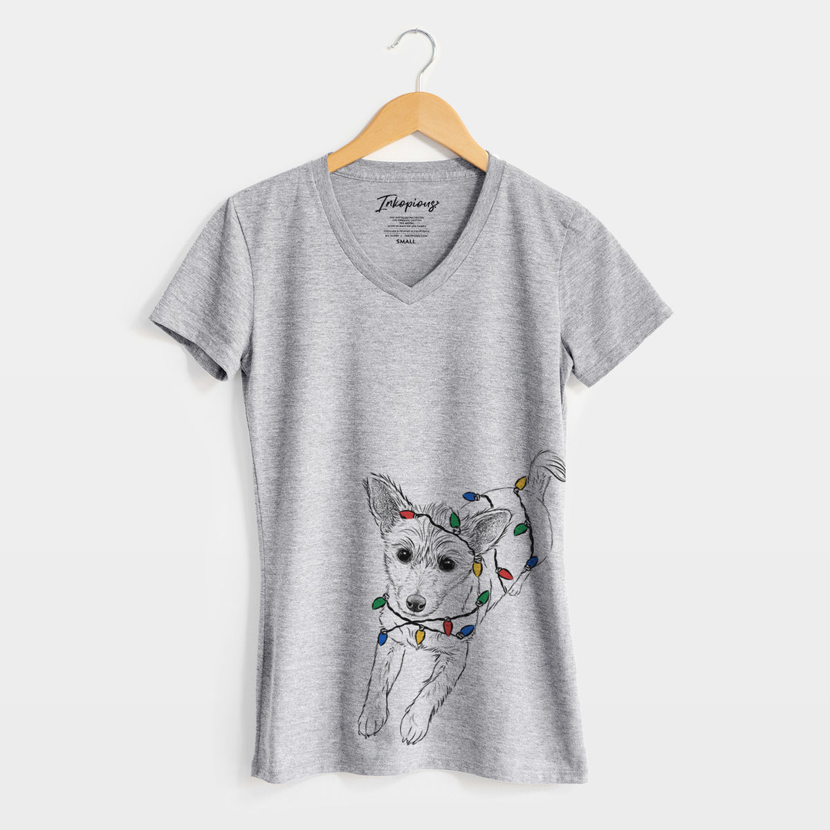 Christmas Lights Maisie the Terrier Mix - Women's Perfect V-neck Shirt