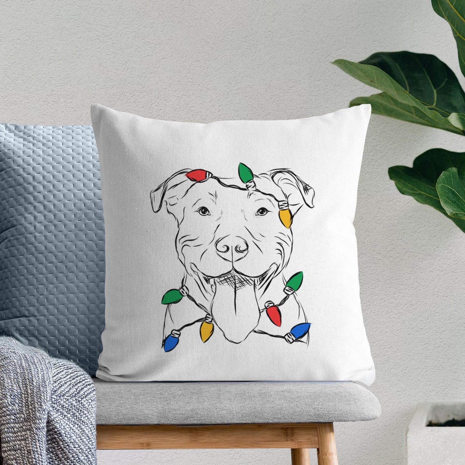 Major the Pitbull - Throw Pillow Cover