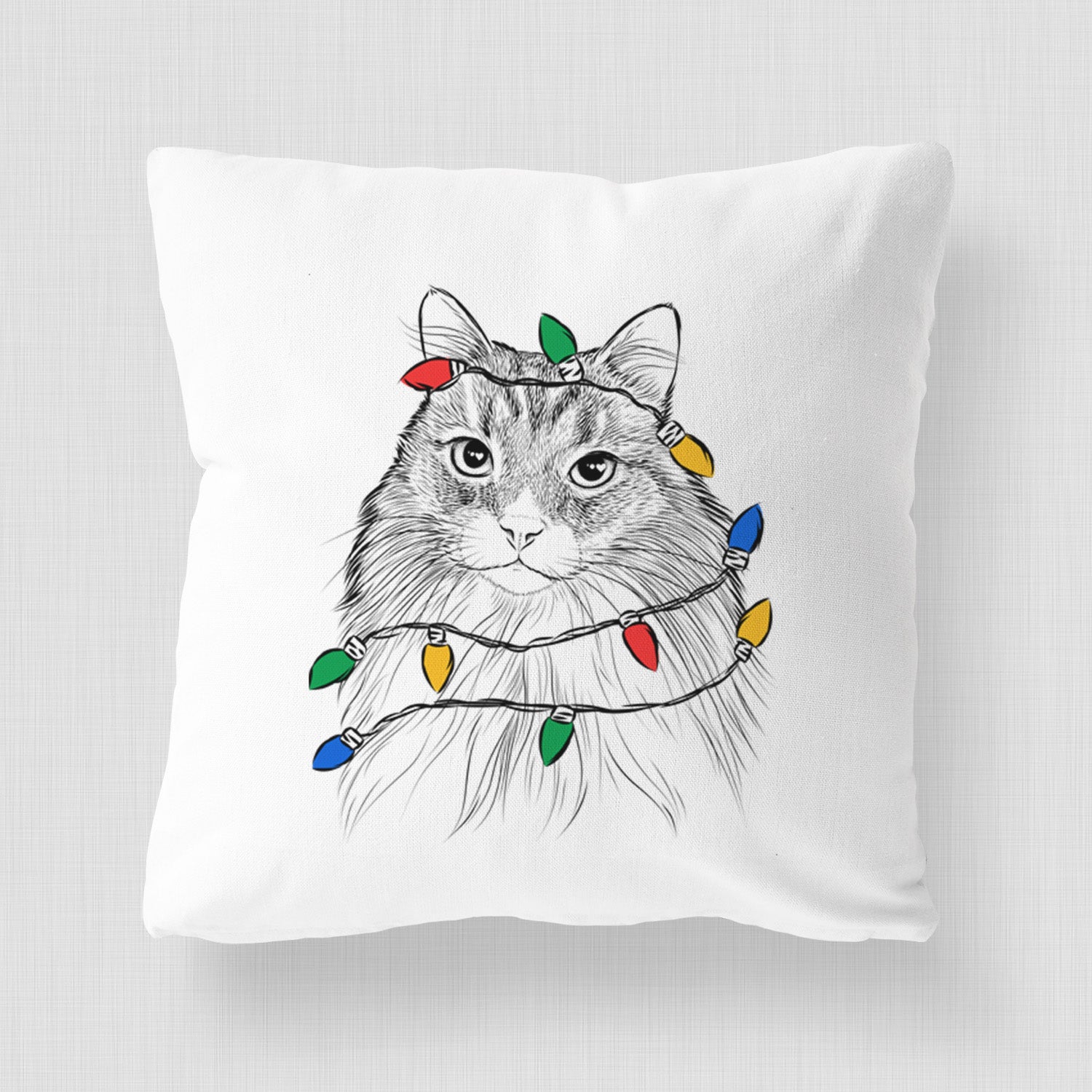 Maks the Siberian Cat - Throw Pillow Cover