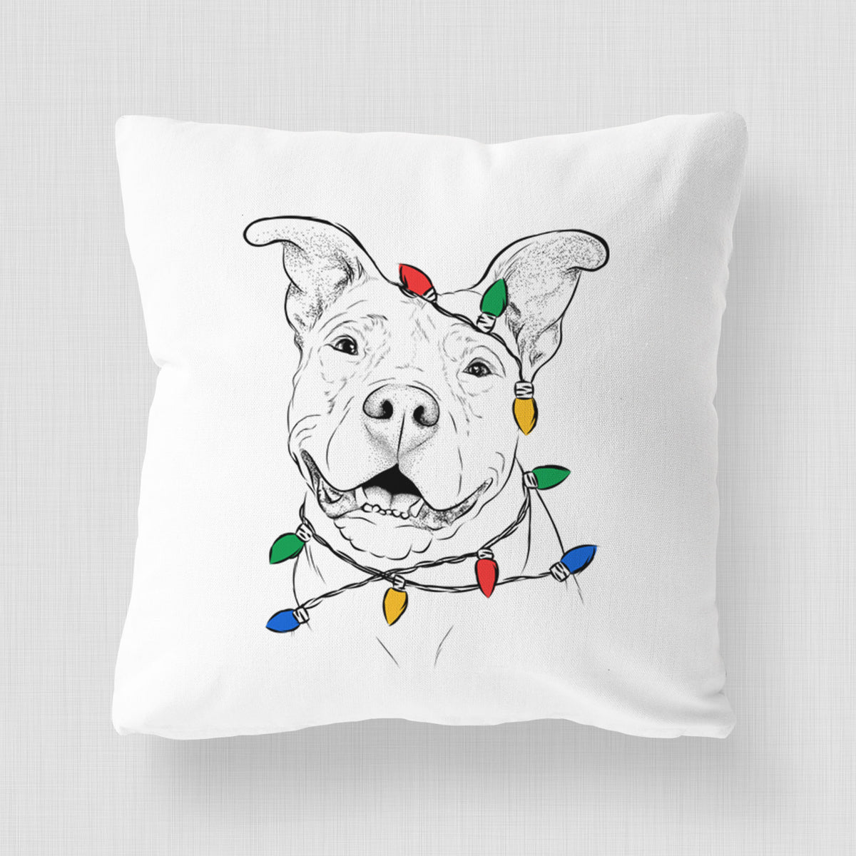Malibu the Staffordshire Terrier/Pitbull Mix - Throw Pillow Cover