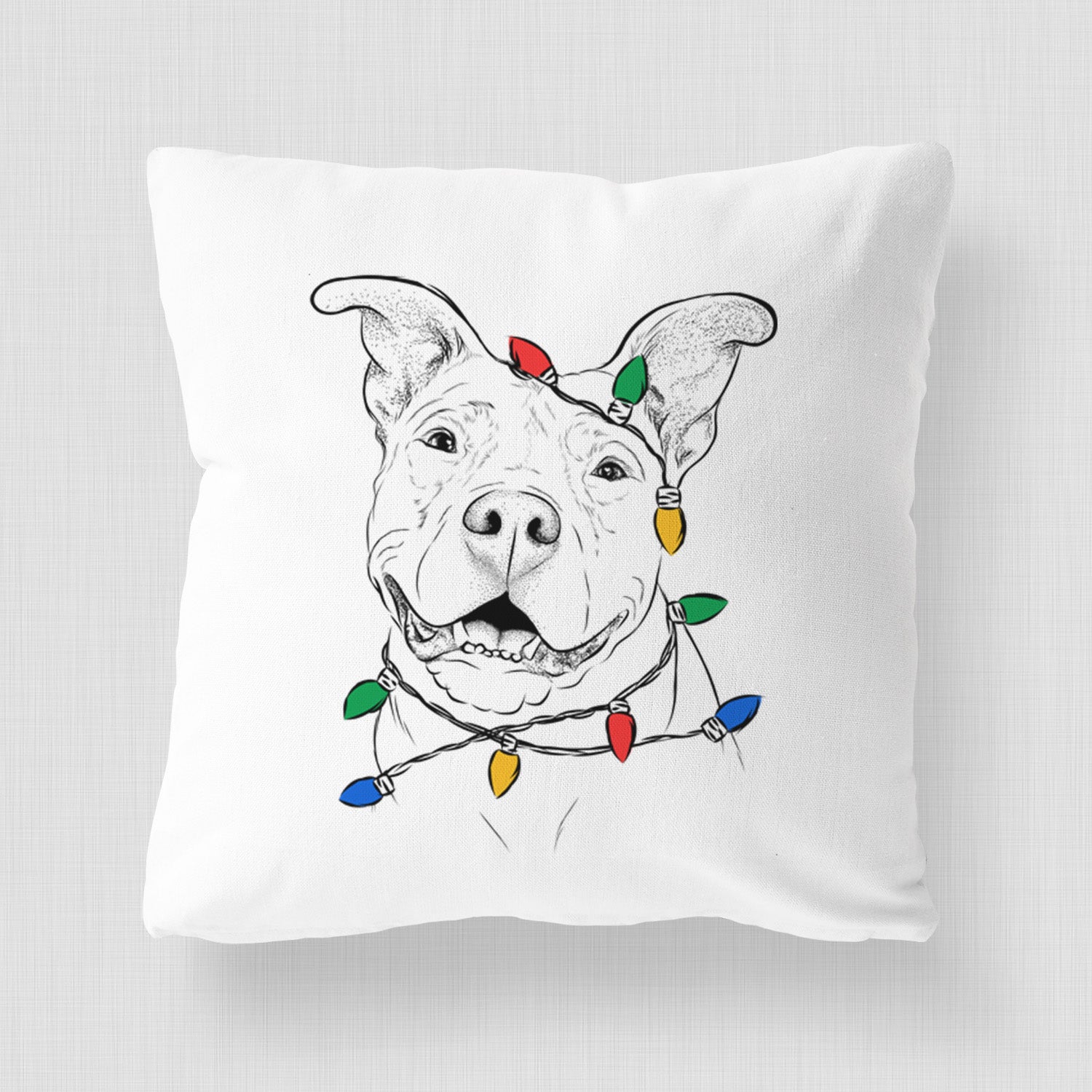 Malibu the Staffordshire Terrier/Pitbull Mix - Throw Pillow Cover