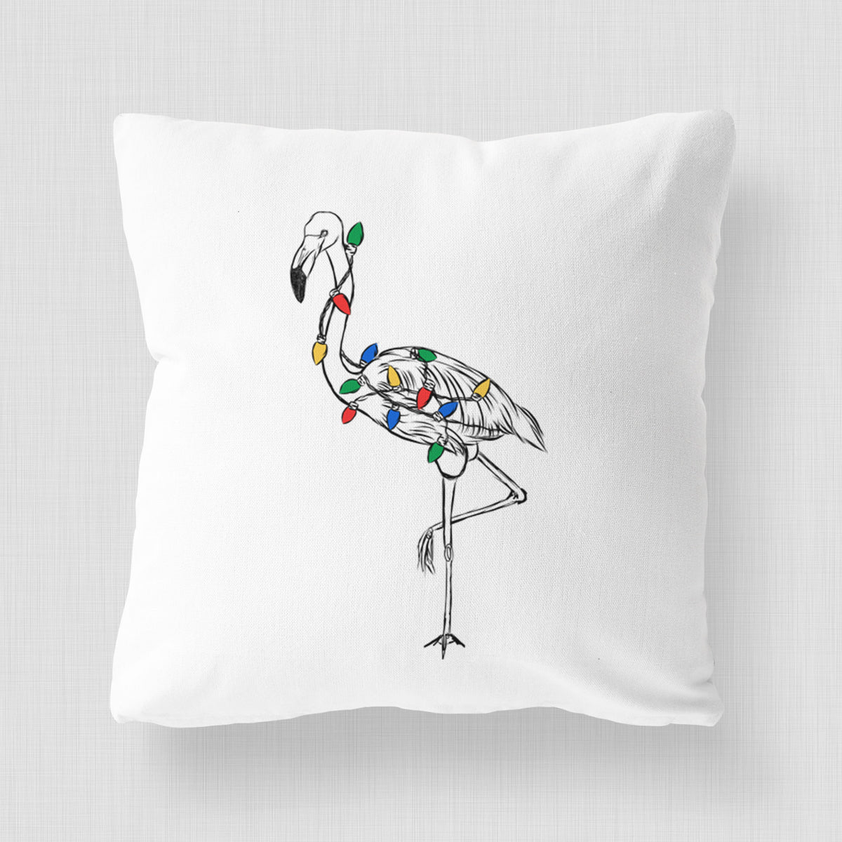Mango the Flamingo - Throw Pillow Cover