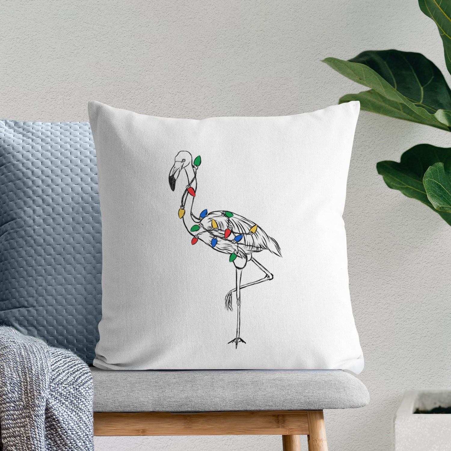 Mango the Flamingo - Throw Pillow Cover