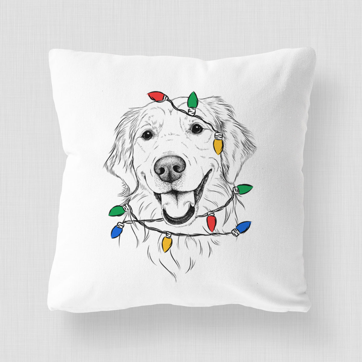 Maple the Golden Retriever - Throw Pillow Cover