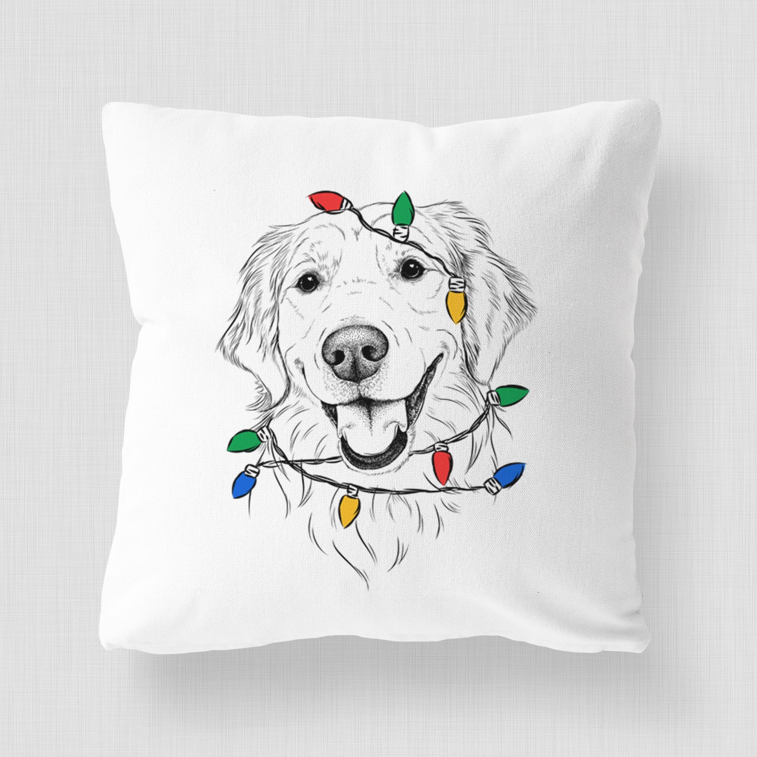 Maple the Golden Retriever - Throw Pillow Cover