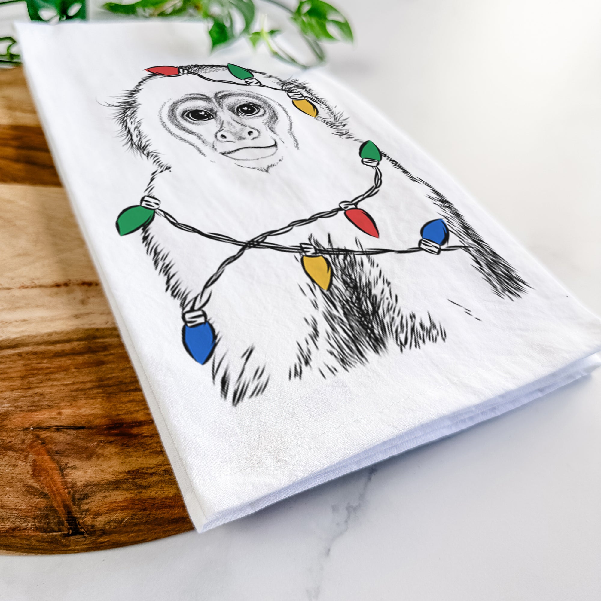 Marcel the Capuchin Monkey Tea Towel