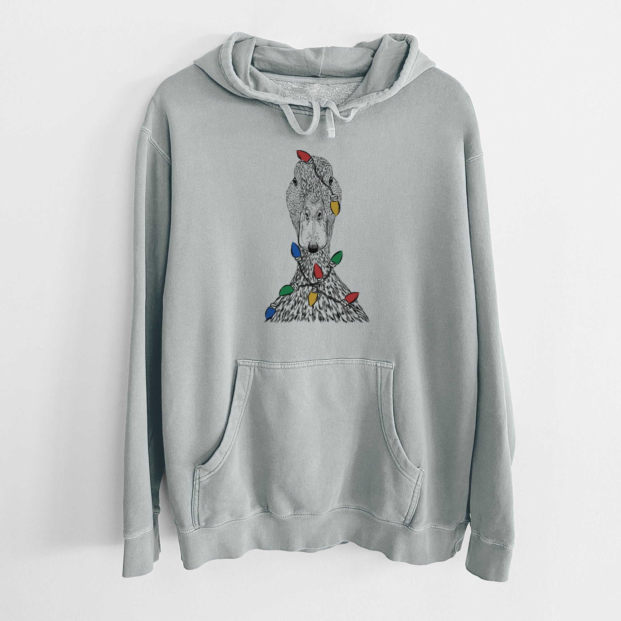 Christmas Lights Marge the Mallard Duck - Unisex Pigment Dyed Hoodie