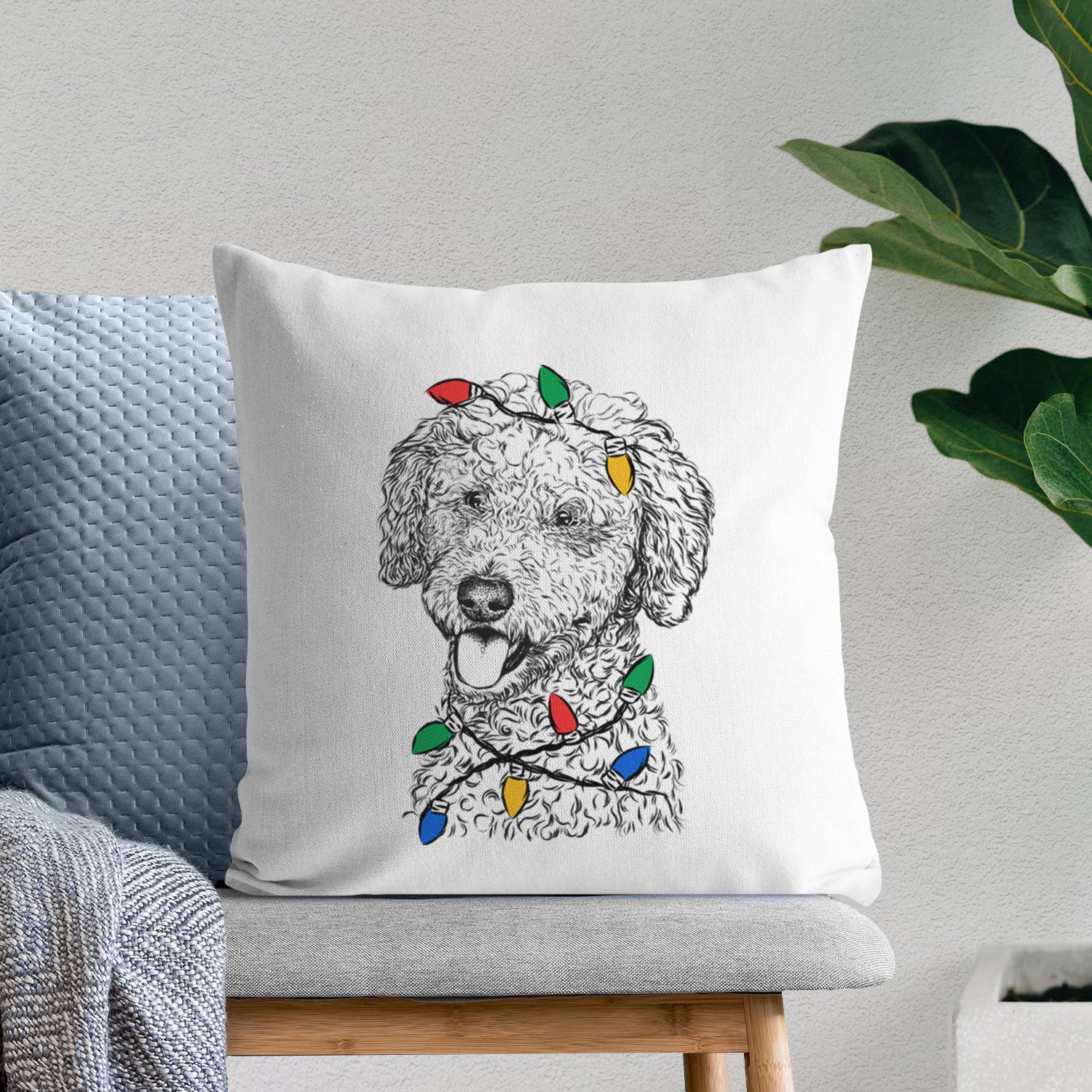 Marlow the Goldendoodle - Throw Pillow Cover