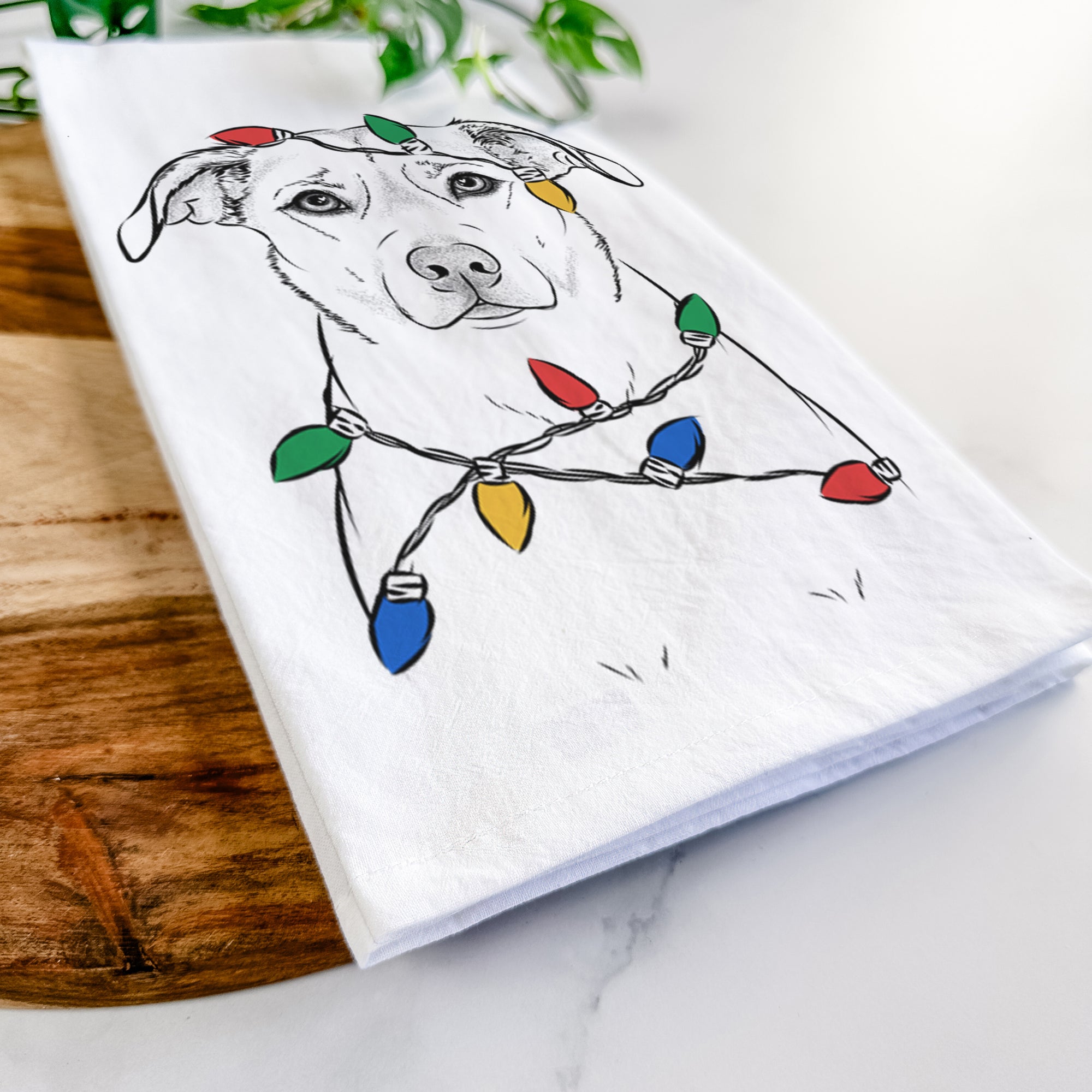 Mica the Labrador Pittbull Mix Tea Towel