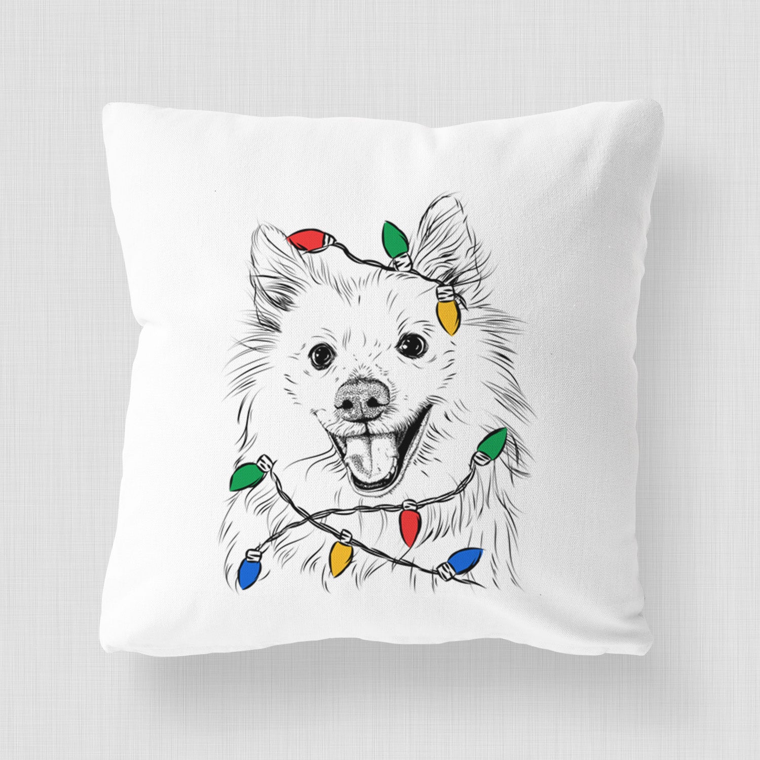 Miki the American Eskimo - Throw Pillow Cover