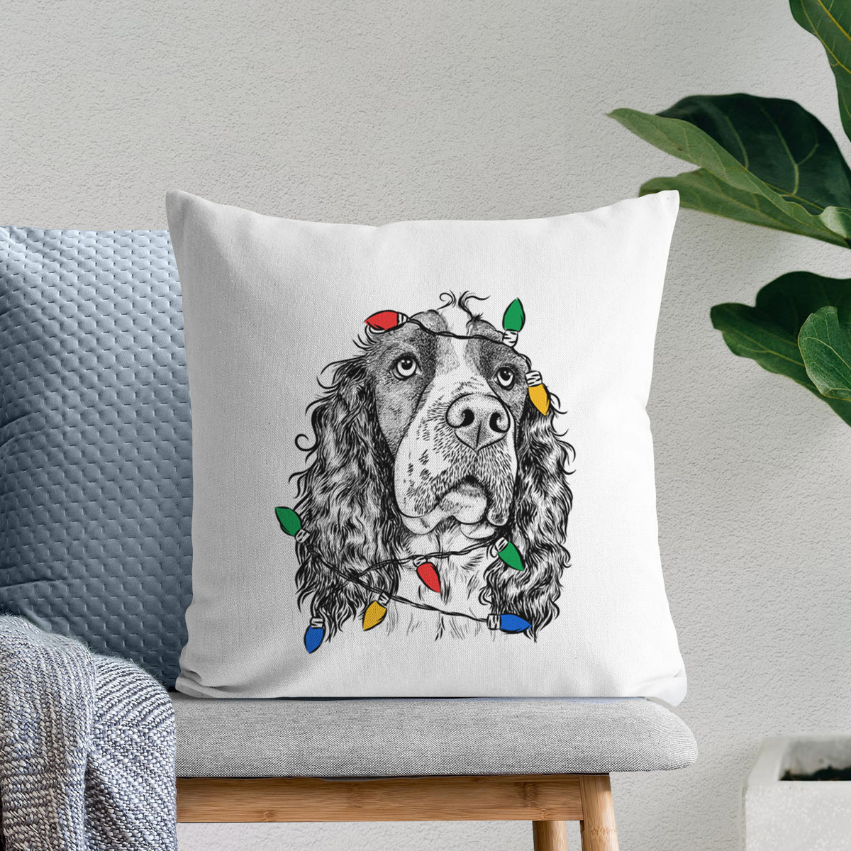 Millie Mae the English Springer Spaniel - Throw Pillow Cover