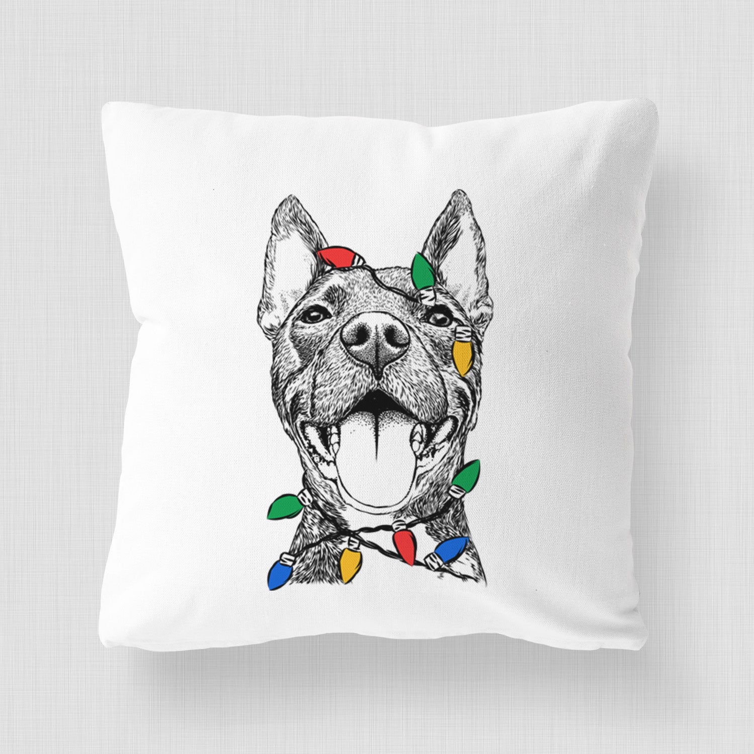 Milo the Pitbull Mix - Throw Pillow Cover