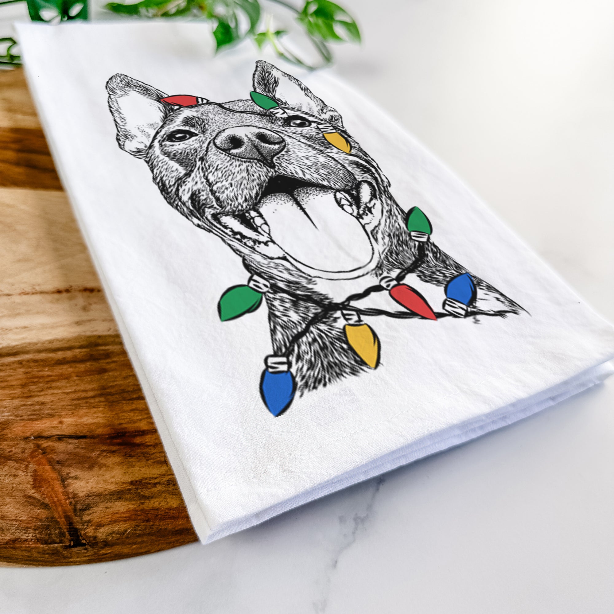 Milo the Pitbull Mix Tea Towel