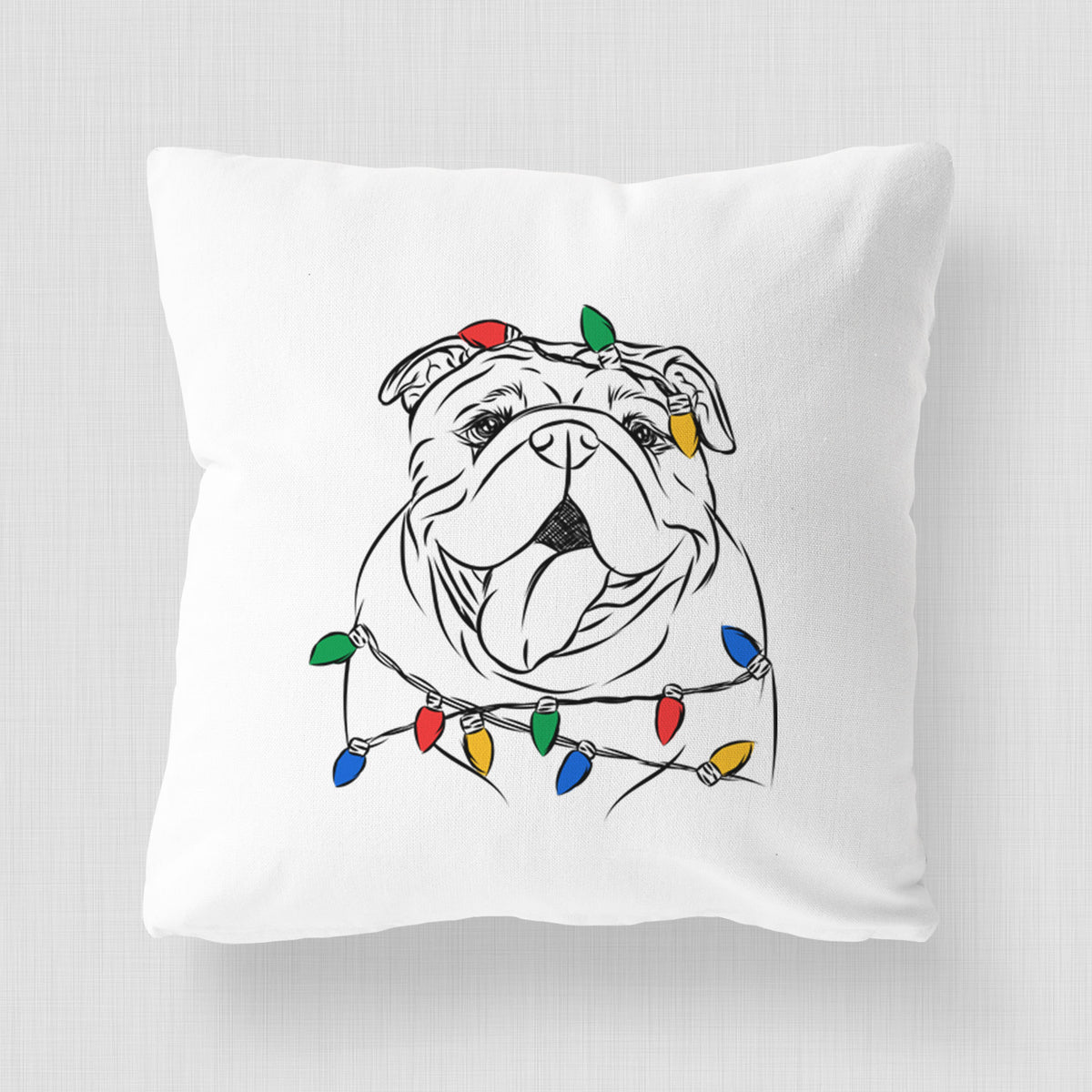 Missy Moo the English Bulldog - Throw Pillow Cover