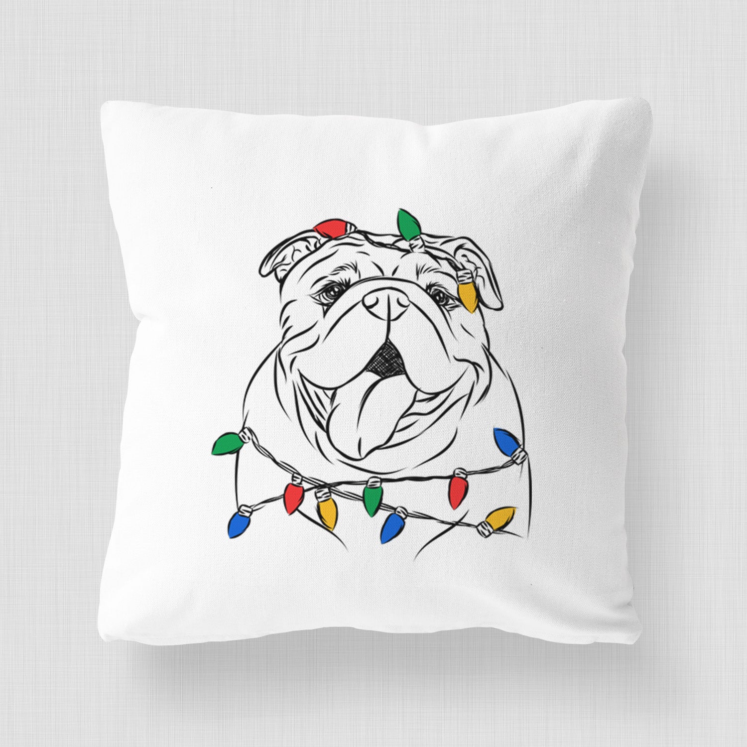 Missy Moo the English Bulldog - Throw Pillow Cover