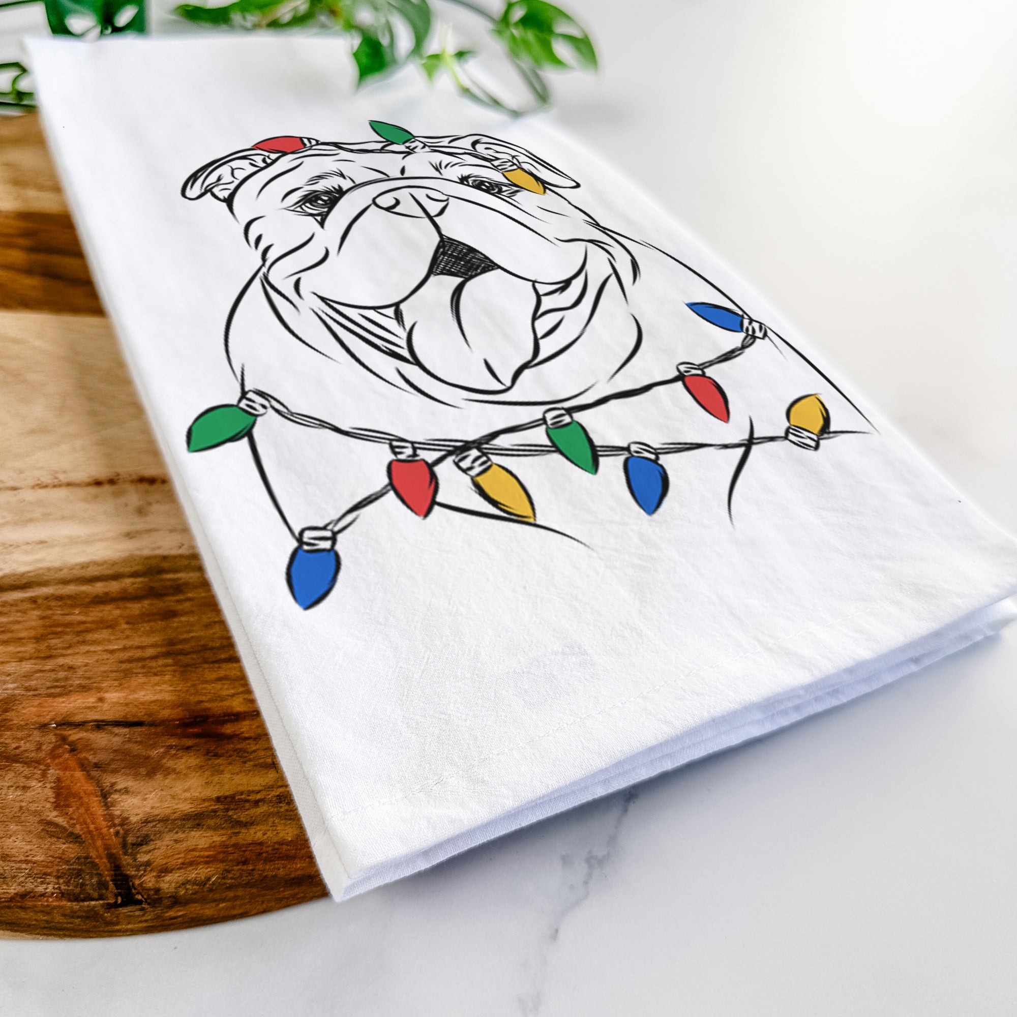 Missy Moo the English Bulldog Tea Towel