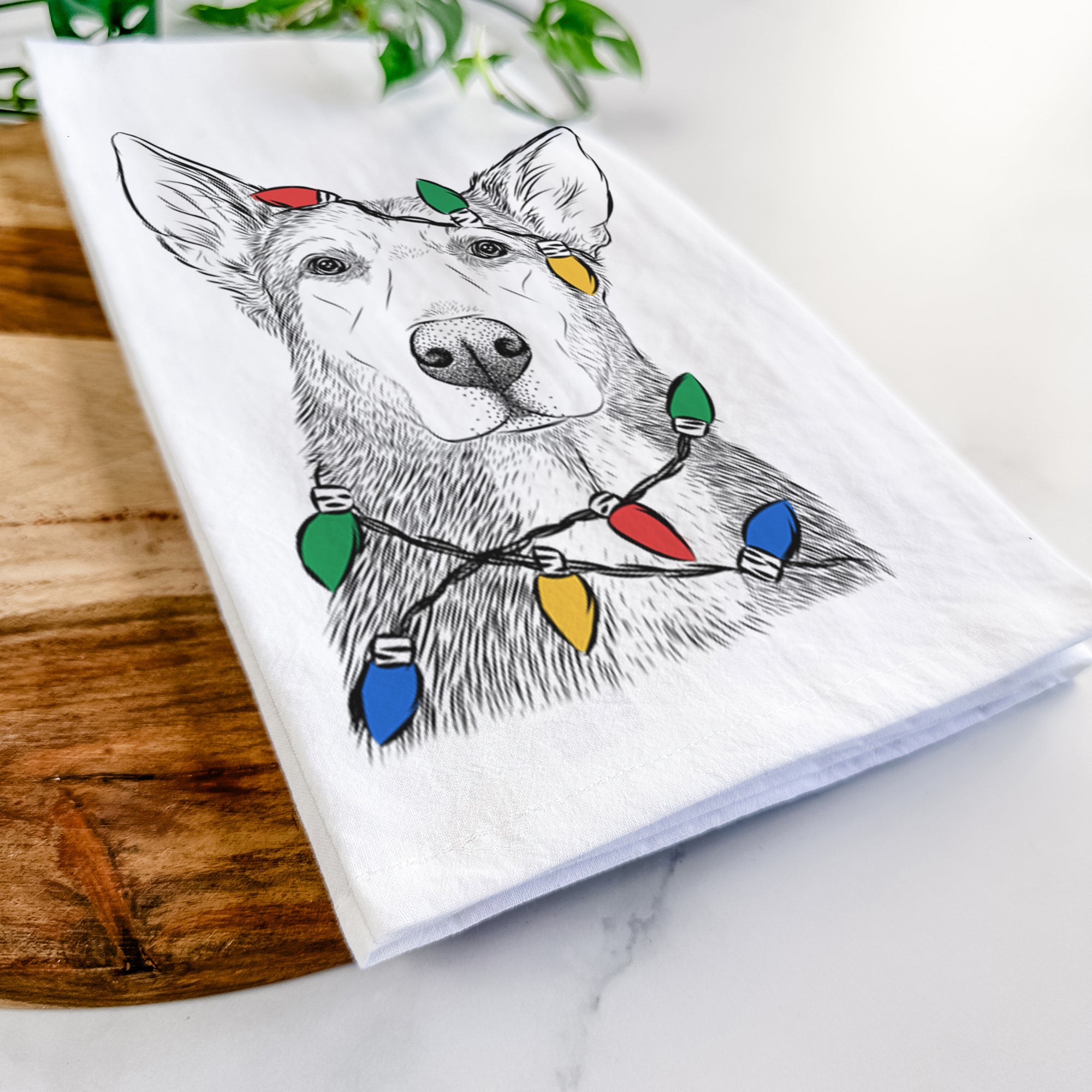 Misty the German Shepherd Mix Tea Towel