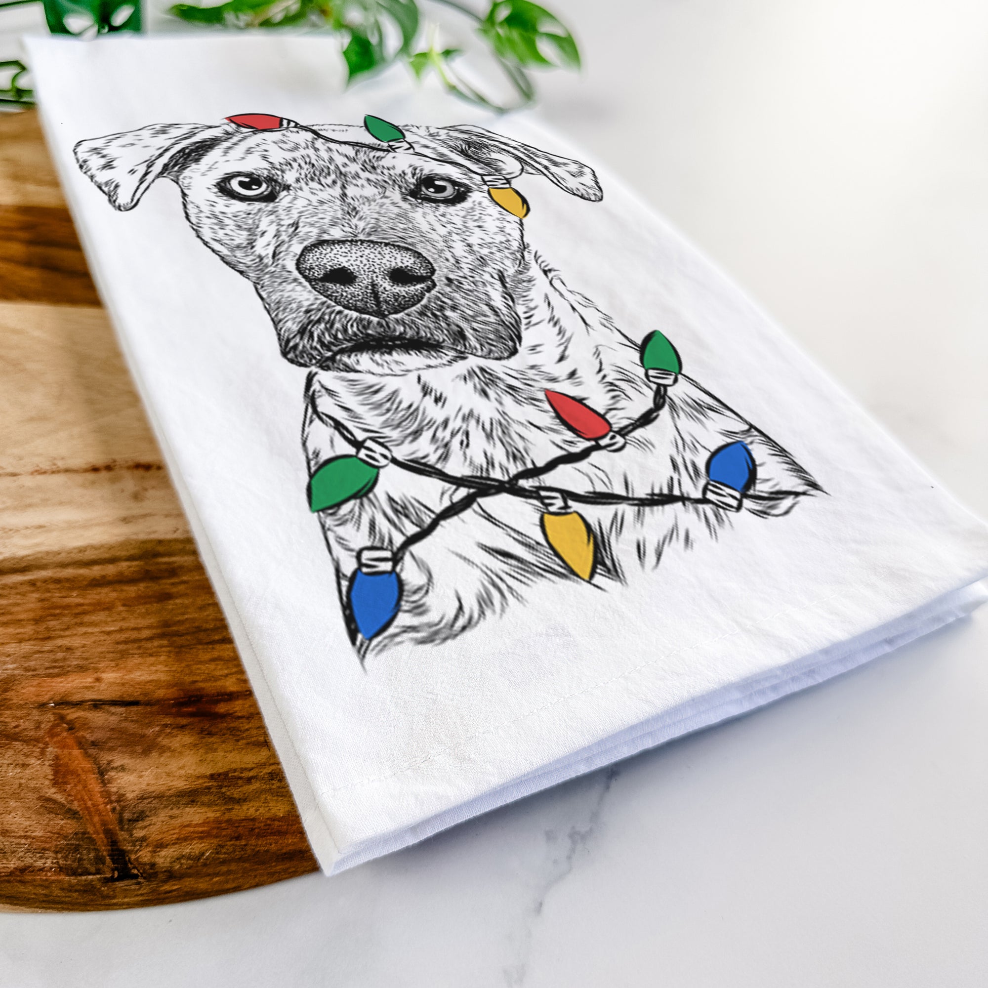 Monster Baby the Pitbull Mix Tea Towel