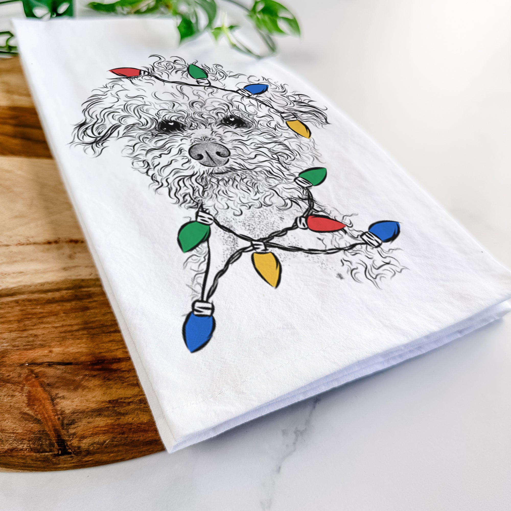 Muffin the Poodle Tea Towel