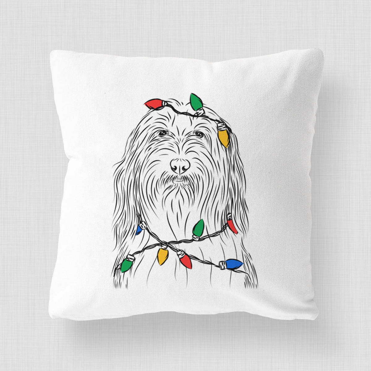 Murray the Bearded Collie - Throw Pillow Cover