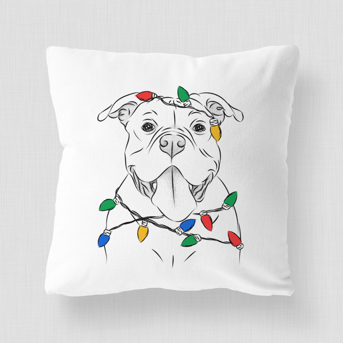 Nacho the American Bully - Throw Pillow Cover