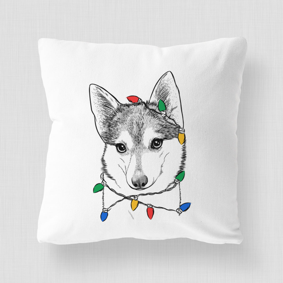 Nami the Alaskan Klee Kai - Throw Pillow Cover