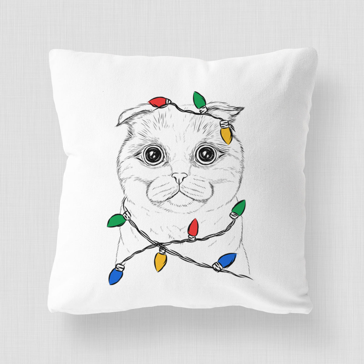 Neko the Scottish Fold Cat - Throw Pillow Cover