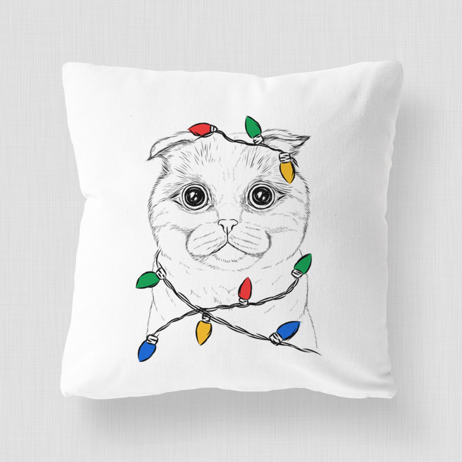 Neko the Scottish Fold Cat - Throw Pillow Cover