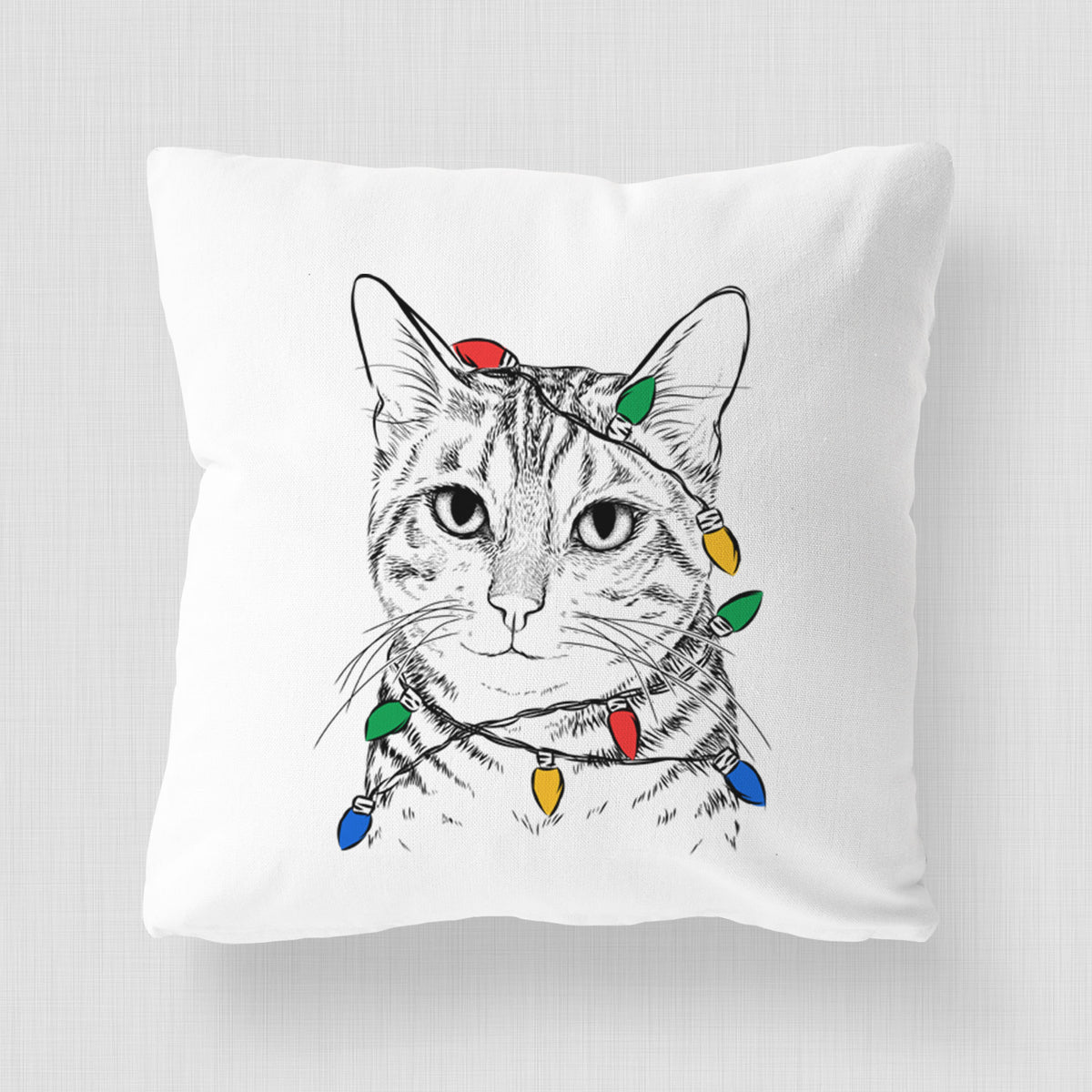 Nell the Tabby Cat - Throw Pillow Cover