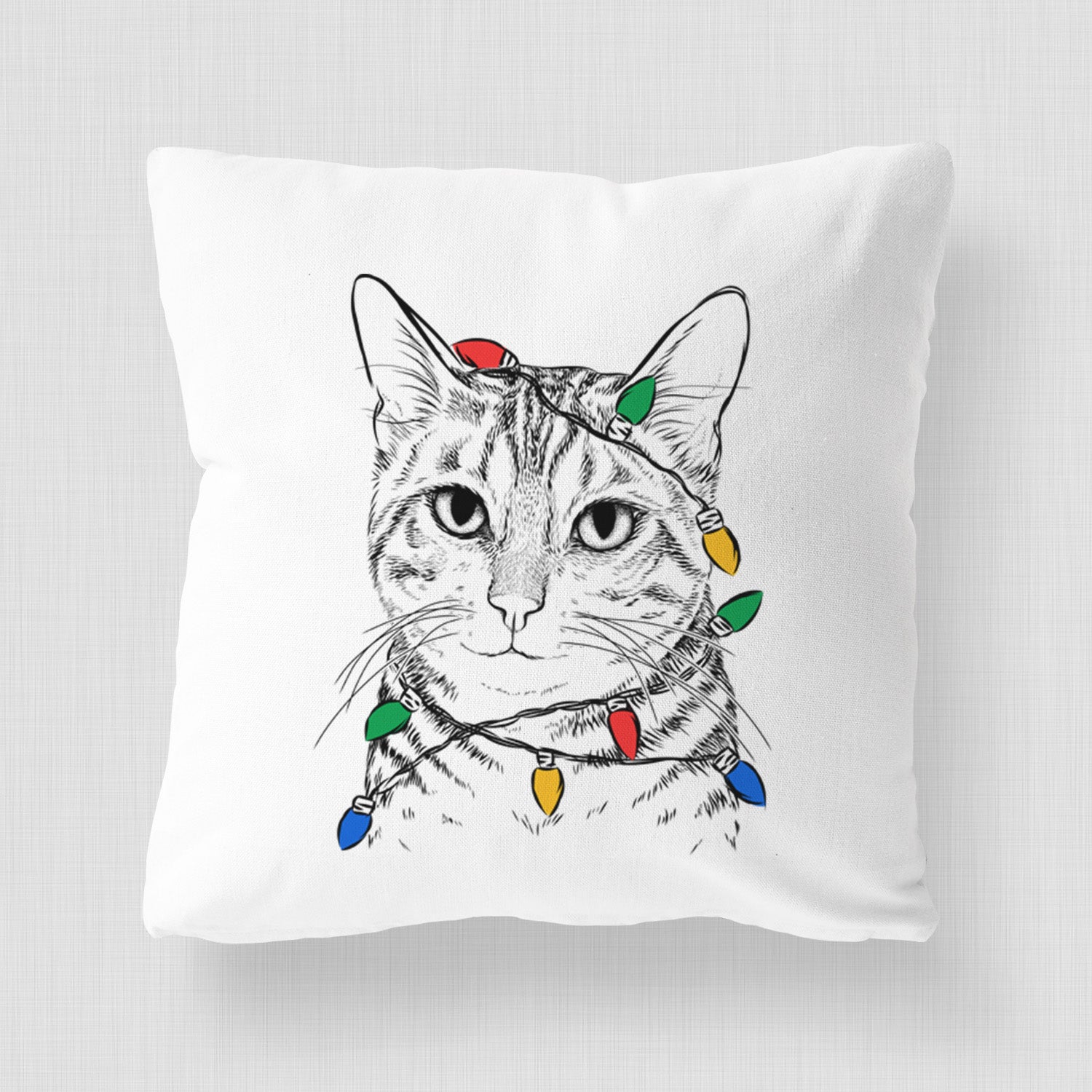 Nell the Tabby Cat - Throw Pillow Cover
