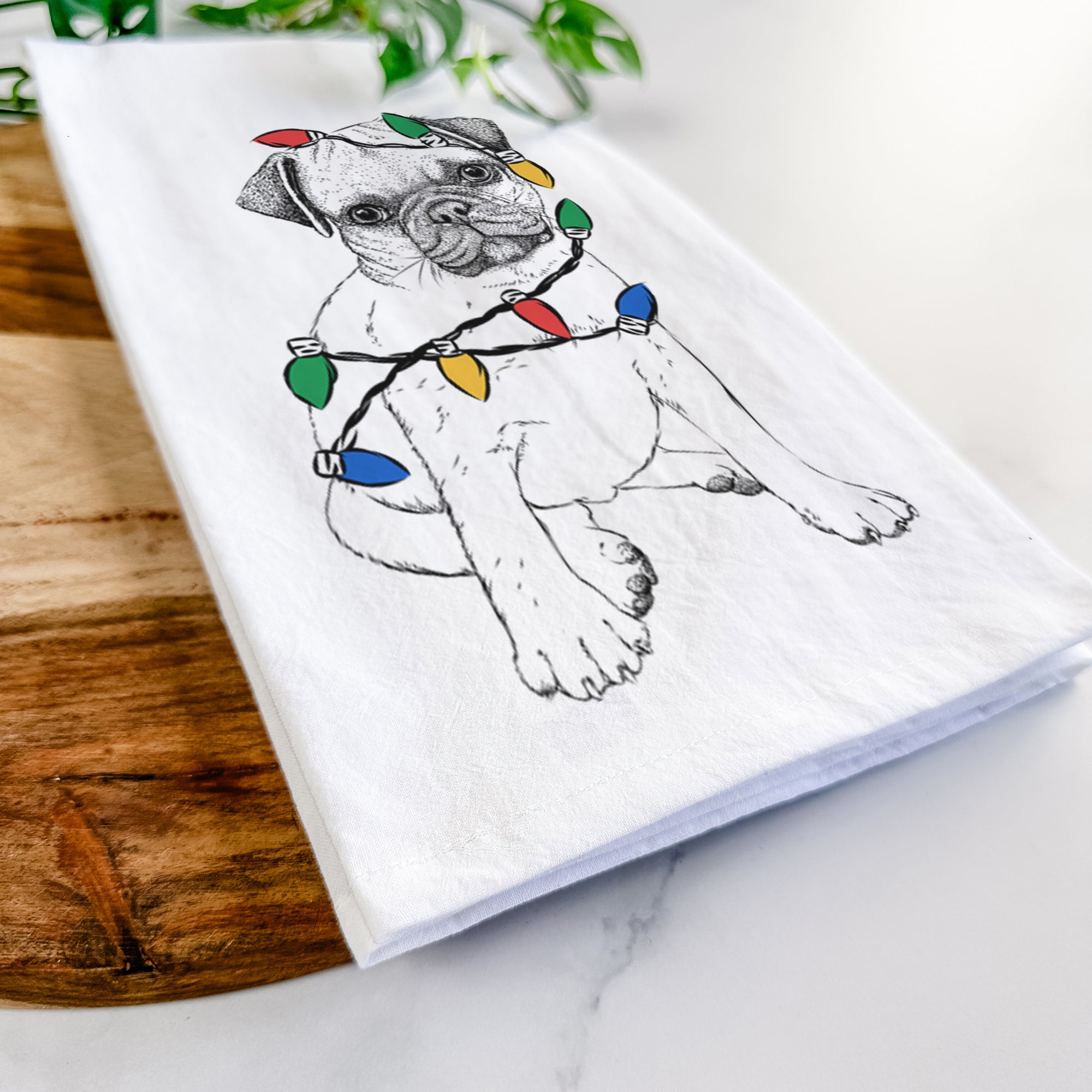 Nelson the Pug Puppy Tea Towel