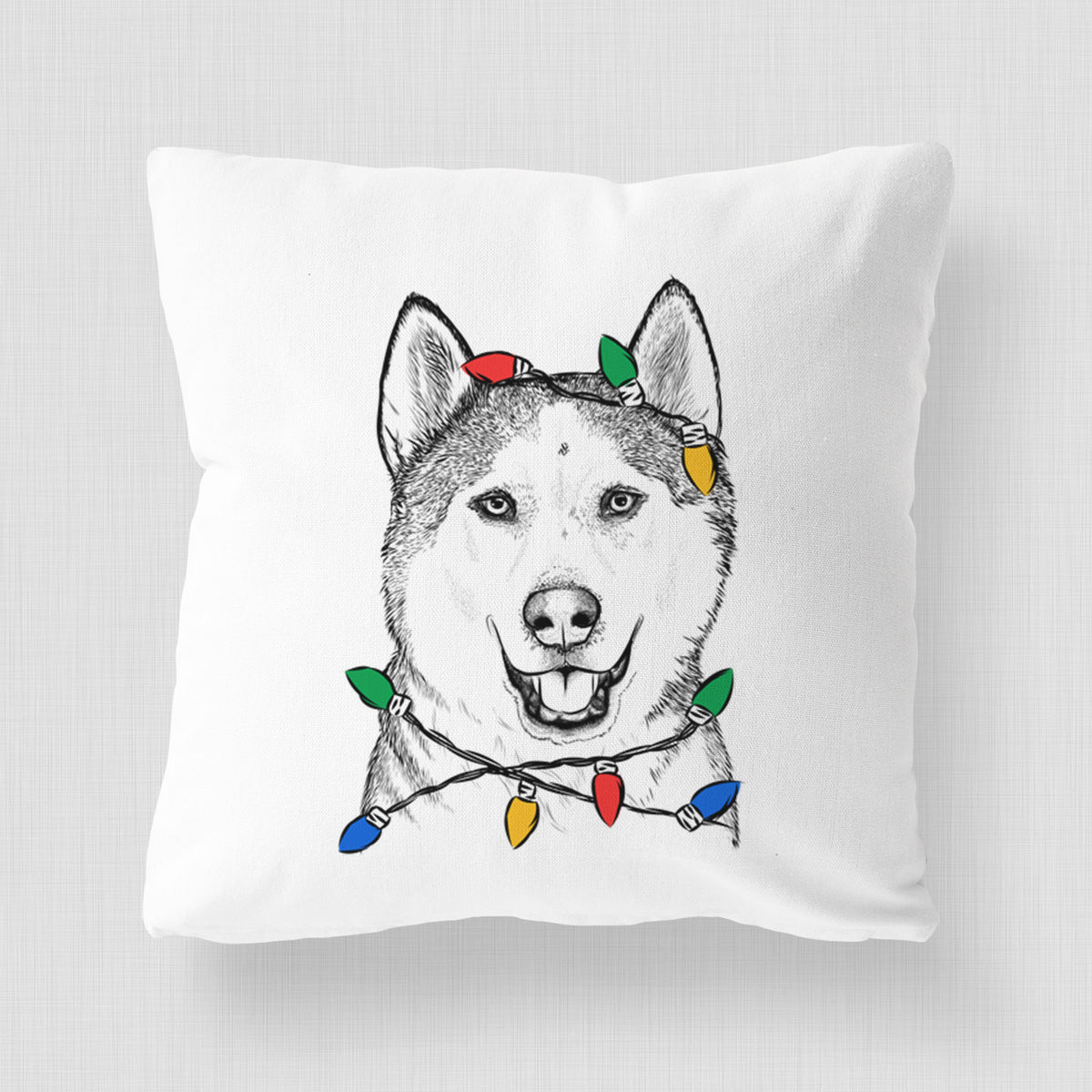 Nika the Siberian Husky - Throw Pillow Cover