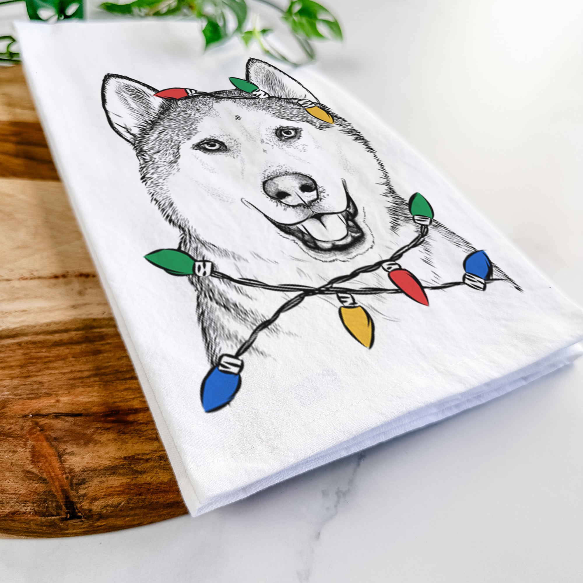 Nika the Siberian Husky Tea Towel