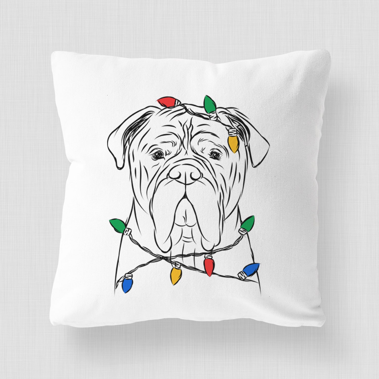 Nolan the Bull Mastiff - Throw Pillow Cover