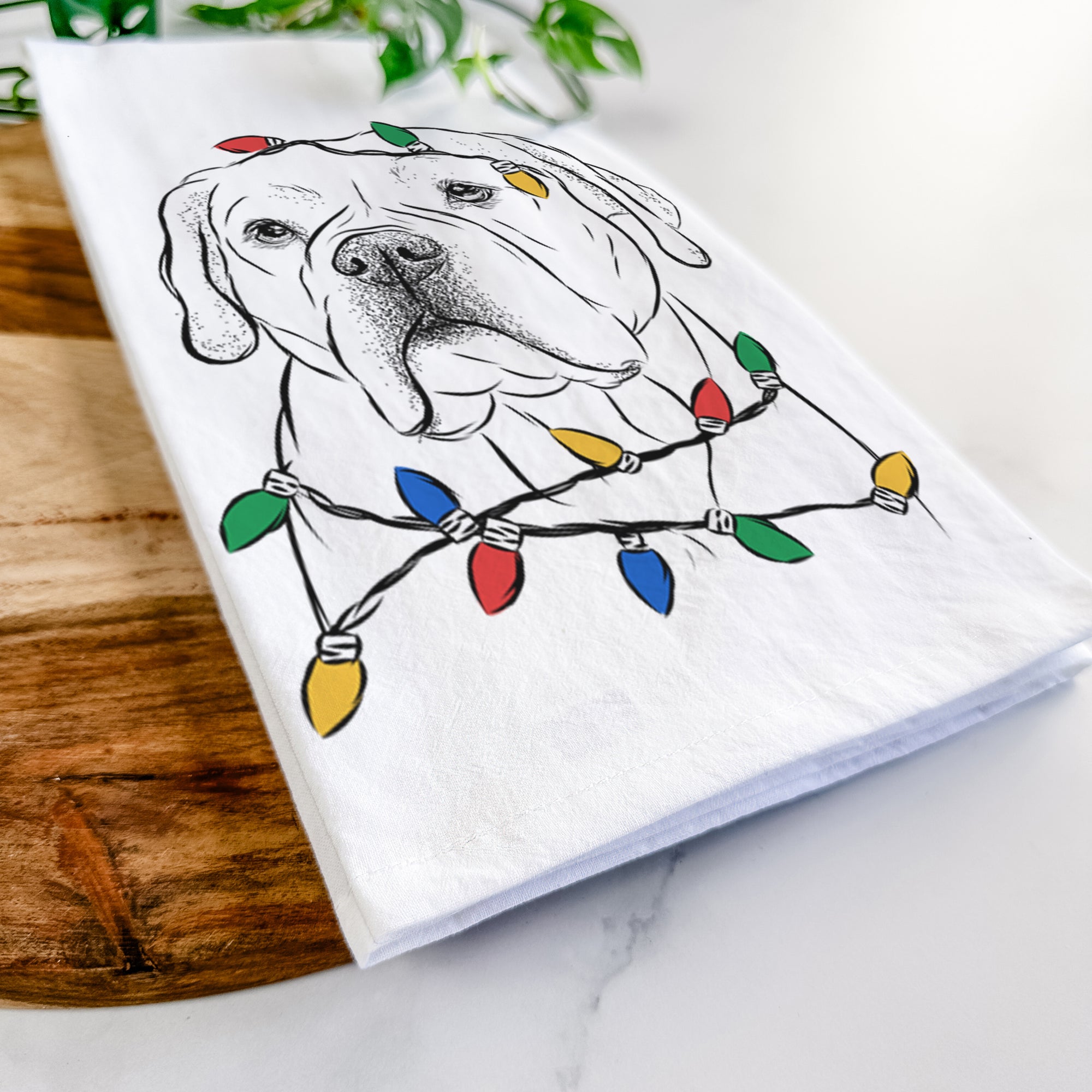 Nora the American Bulldog Mix Tea Towel