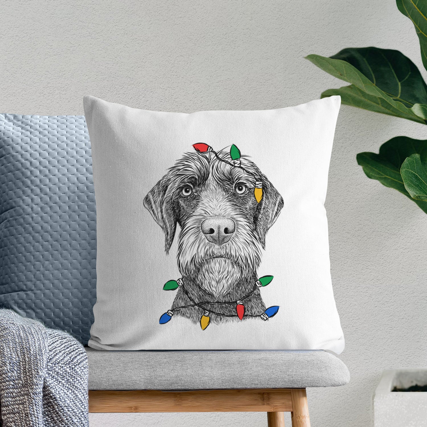 Oakley the Pudelpointer - Throw Pillow Cover