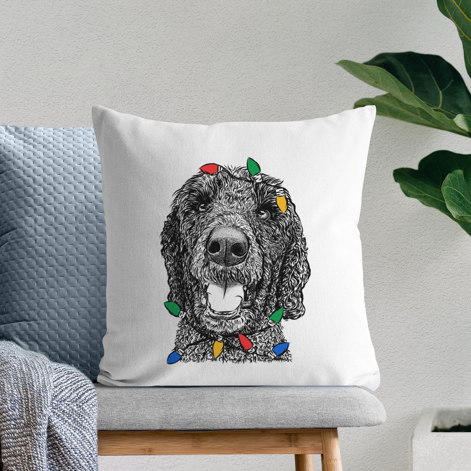 Obi James the Goldendoodle - Throw Pillow Cover