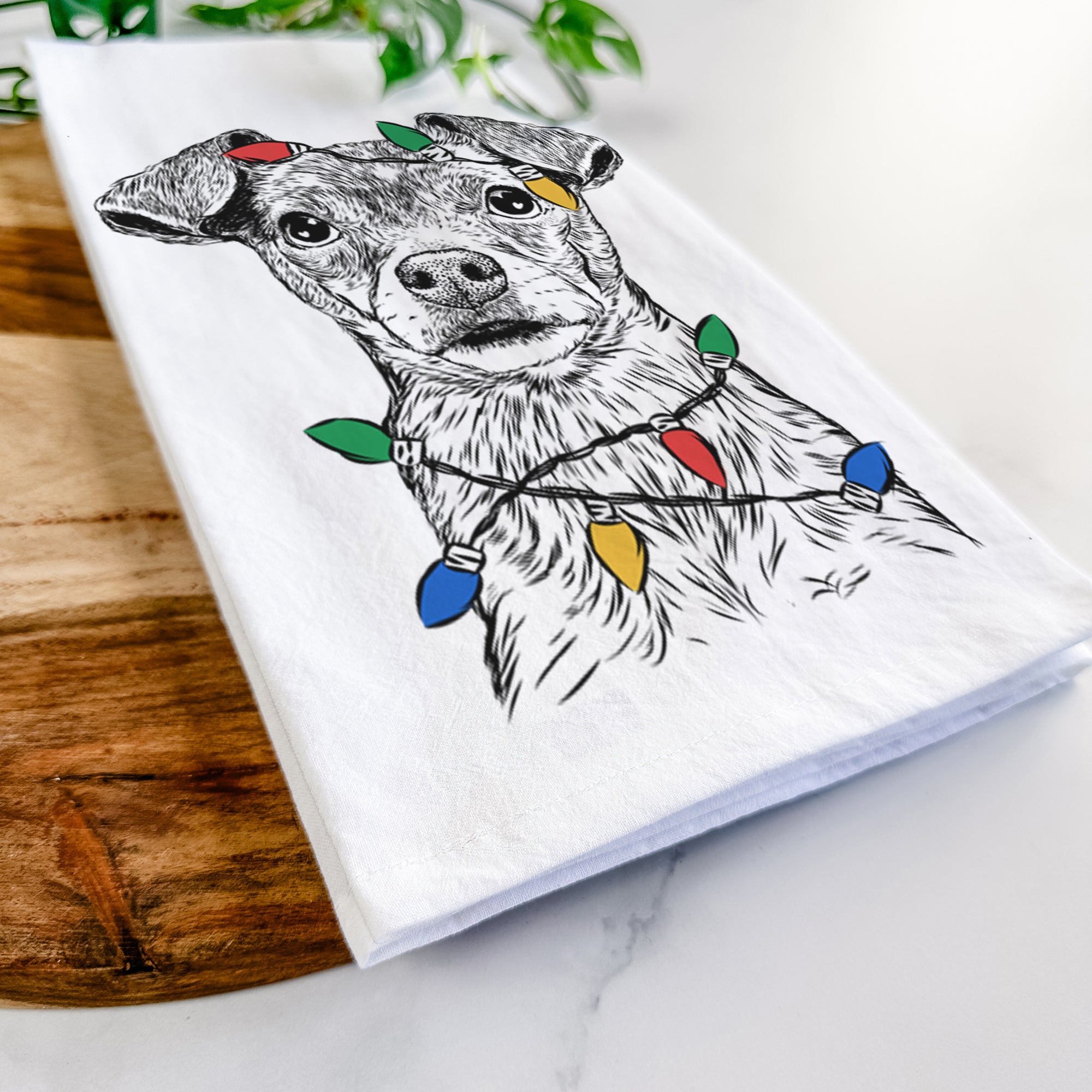 Olive the Mixed Breed Tea Towel