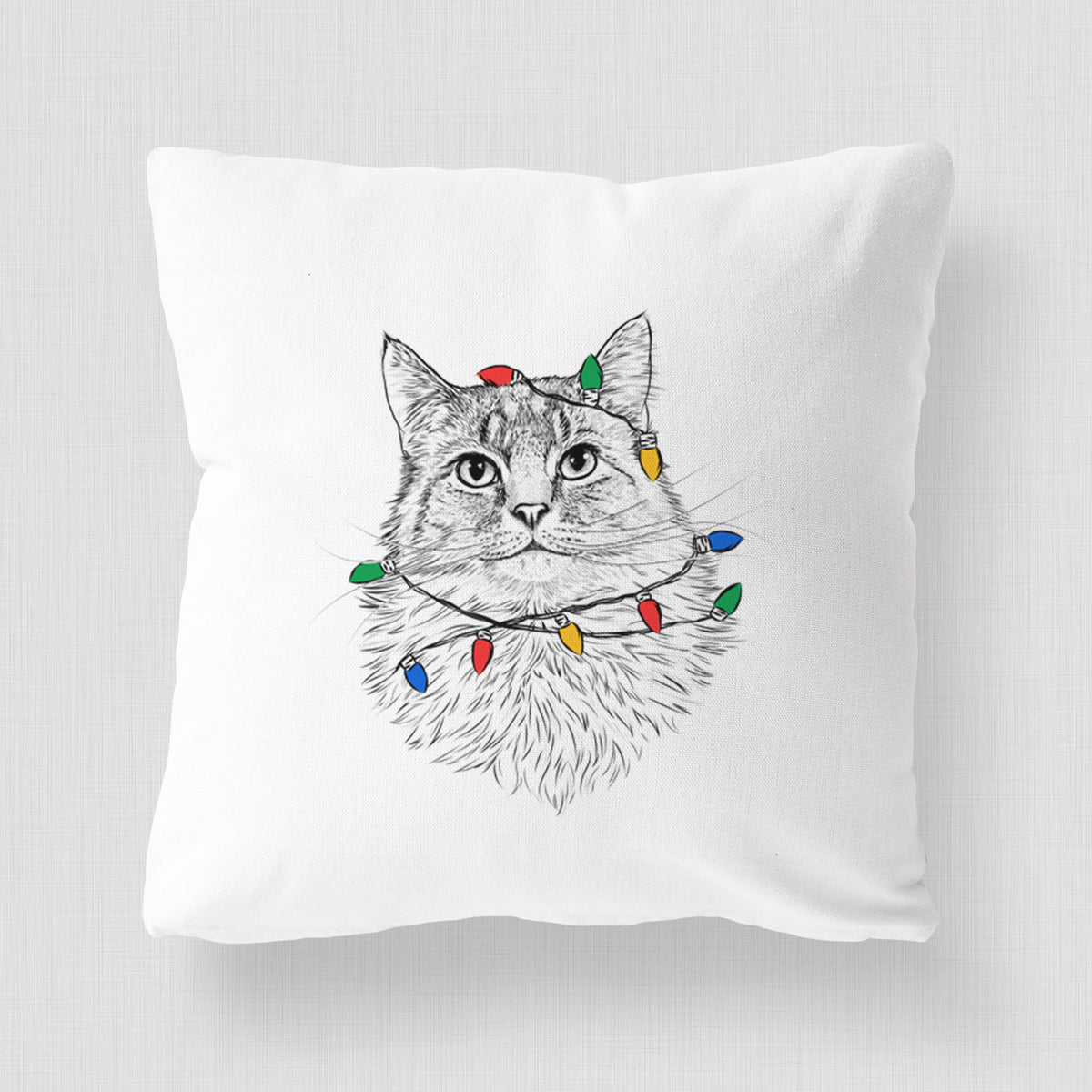 Olive the Cat - Throw Pillow Cover