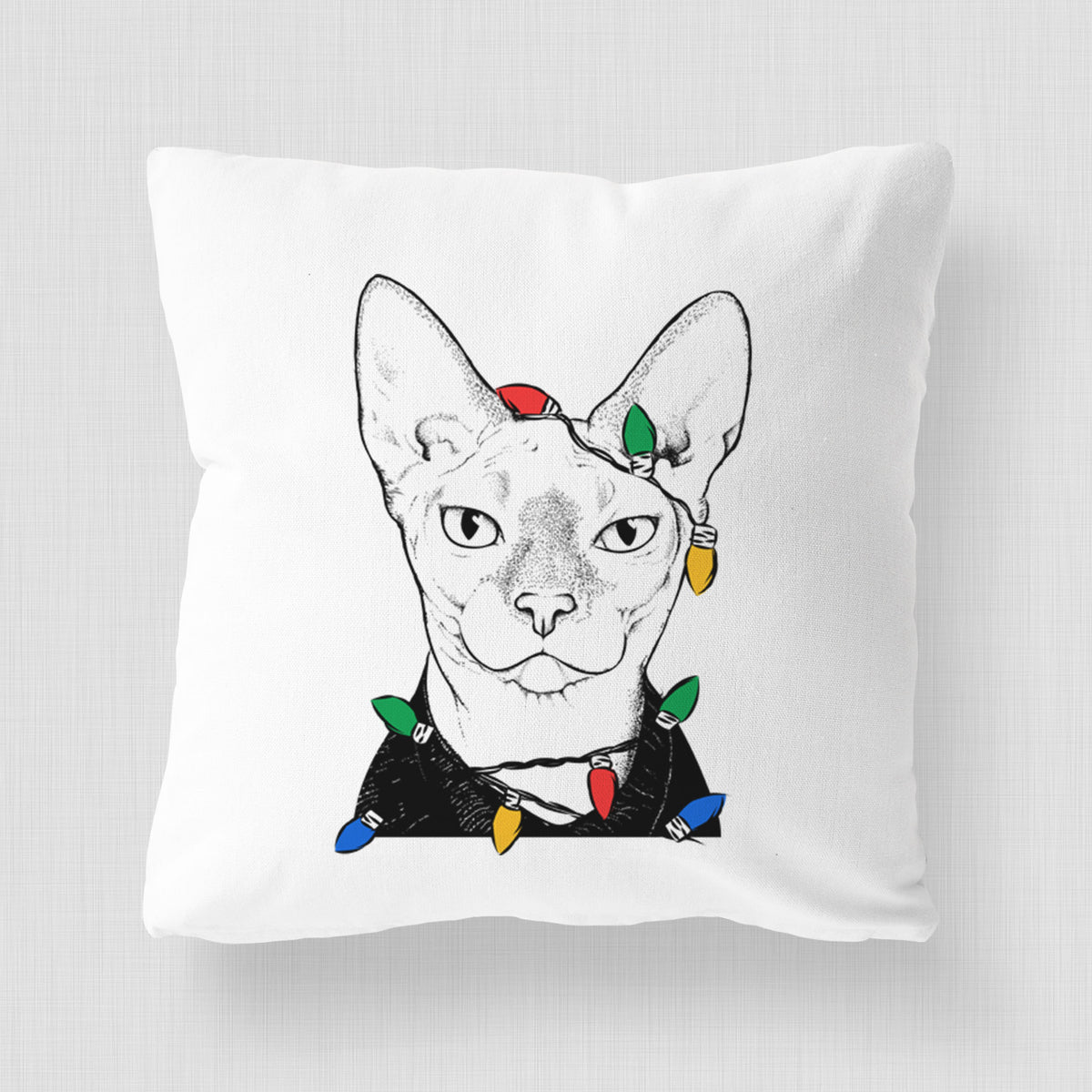 Oliver Watson the Sphynx Cat - Throw Pillow Cover