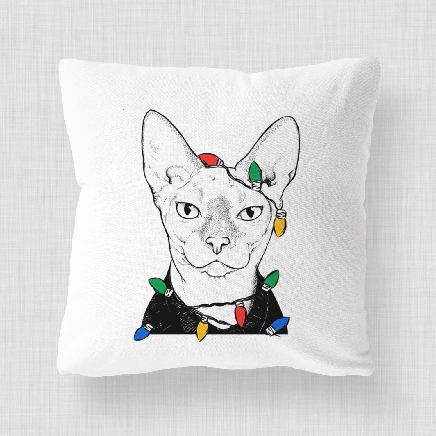 Oliver Watson the Sphynx Cat - Throw Pillow Cover