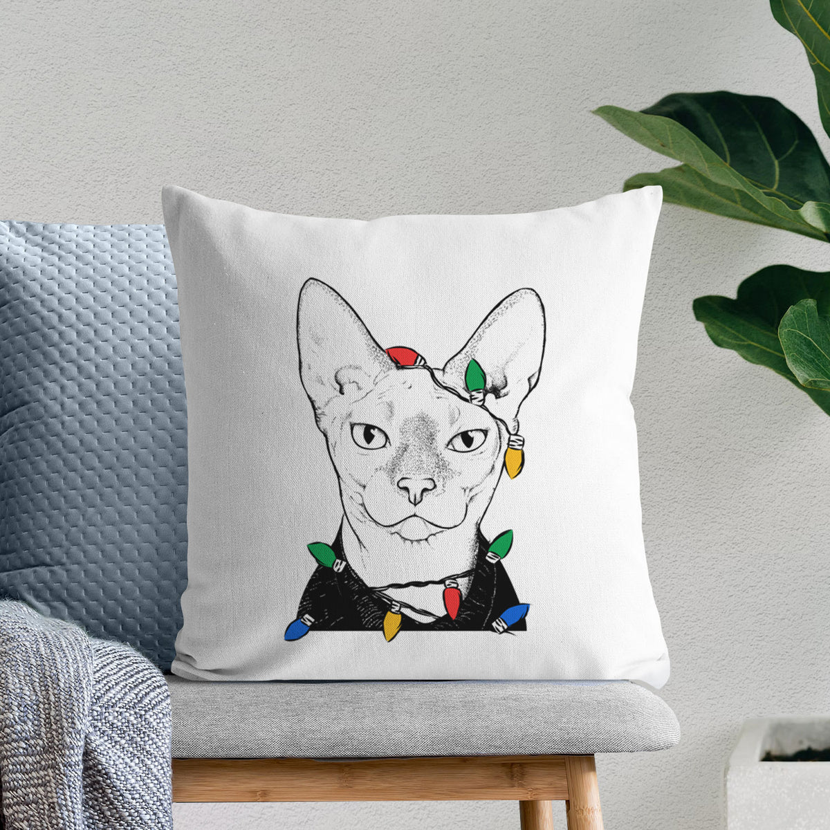 Oliver Watson the Sphynx Cat - Throw Pillow Cover