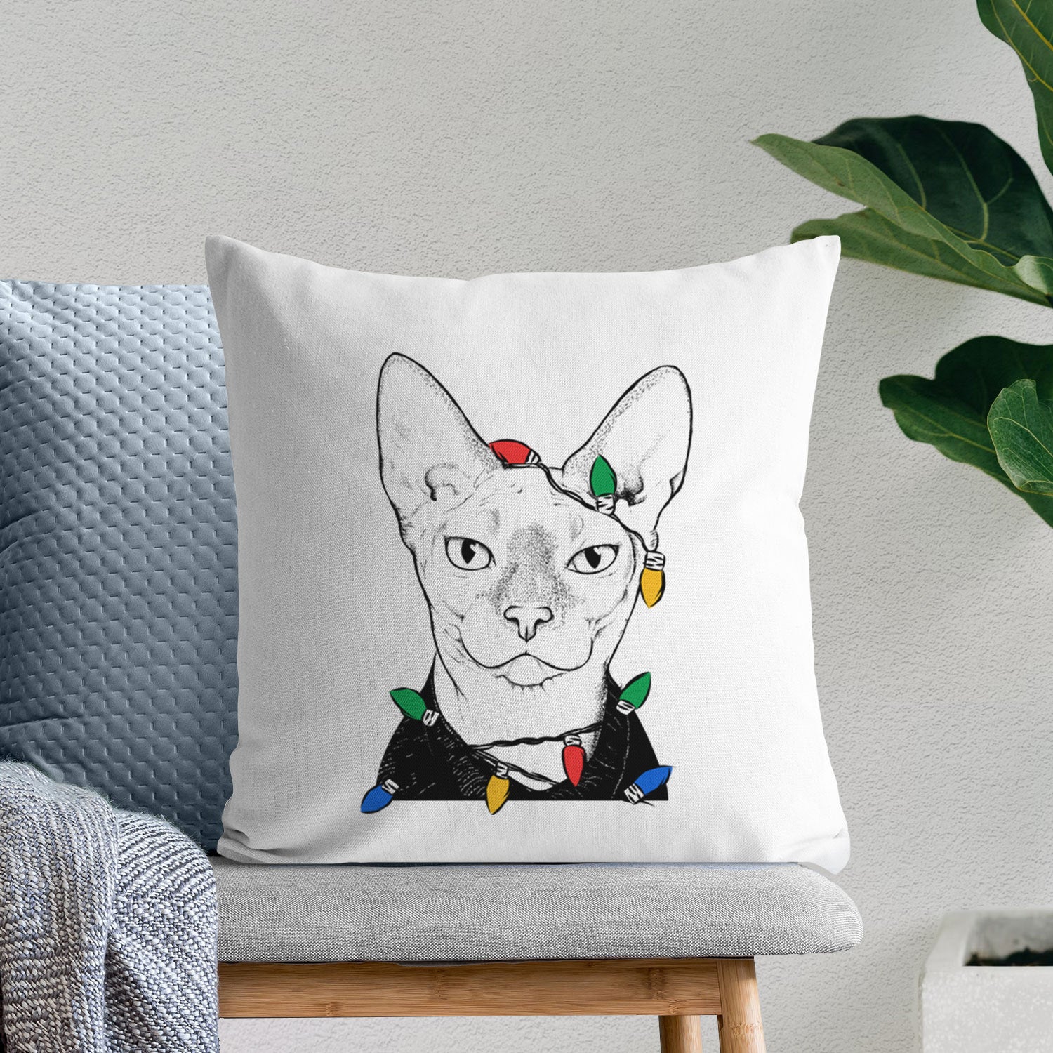 Oliver Watson the Sphynx Cat - Throw Pillow Cover